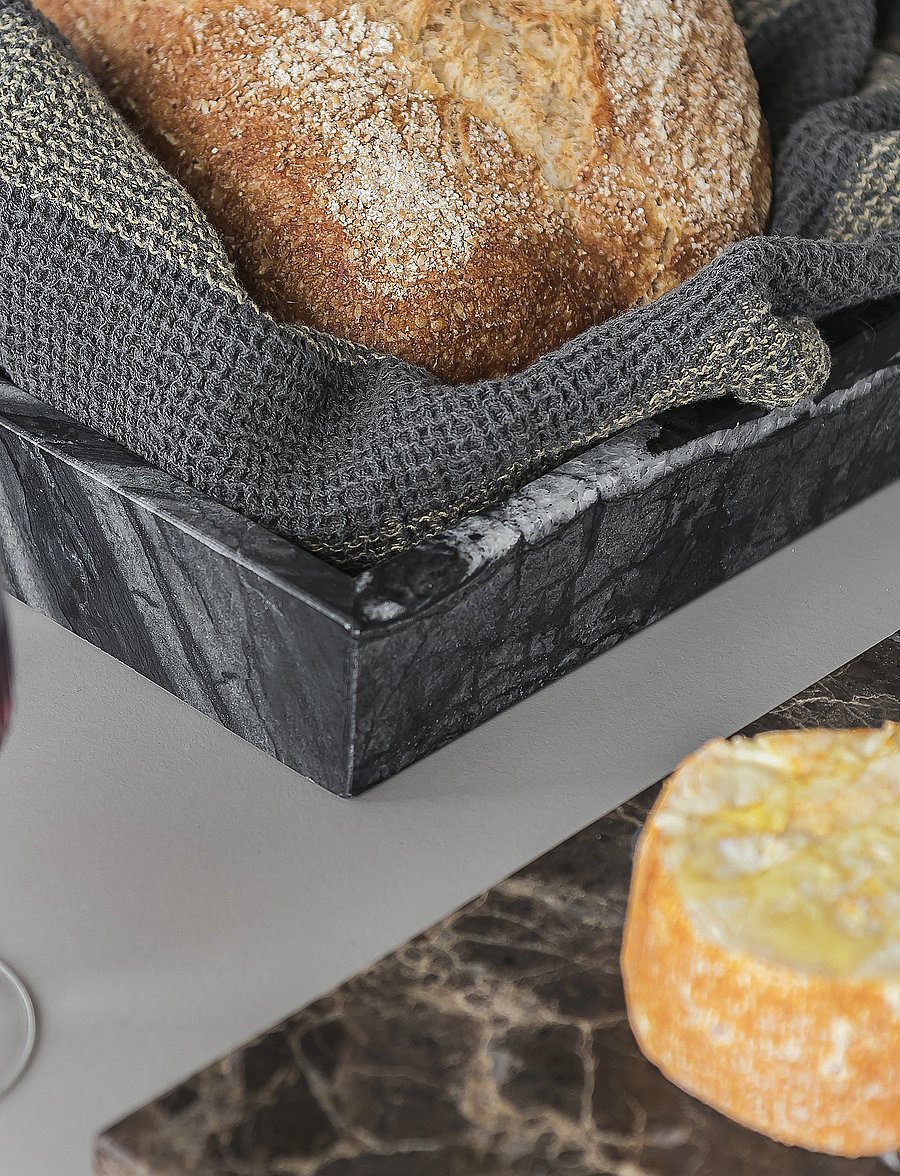 Mette Ditmer - MARBLE deco tray - kandikud - black / grey - 5
