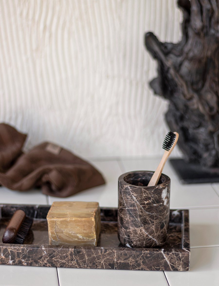 Mette Ditmer - MARBLE toothbrush holder - nach preis einkaufen - brown - 0