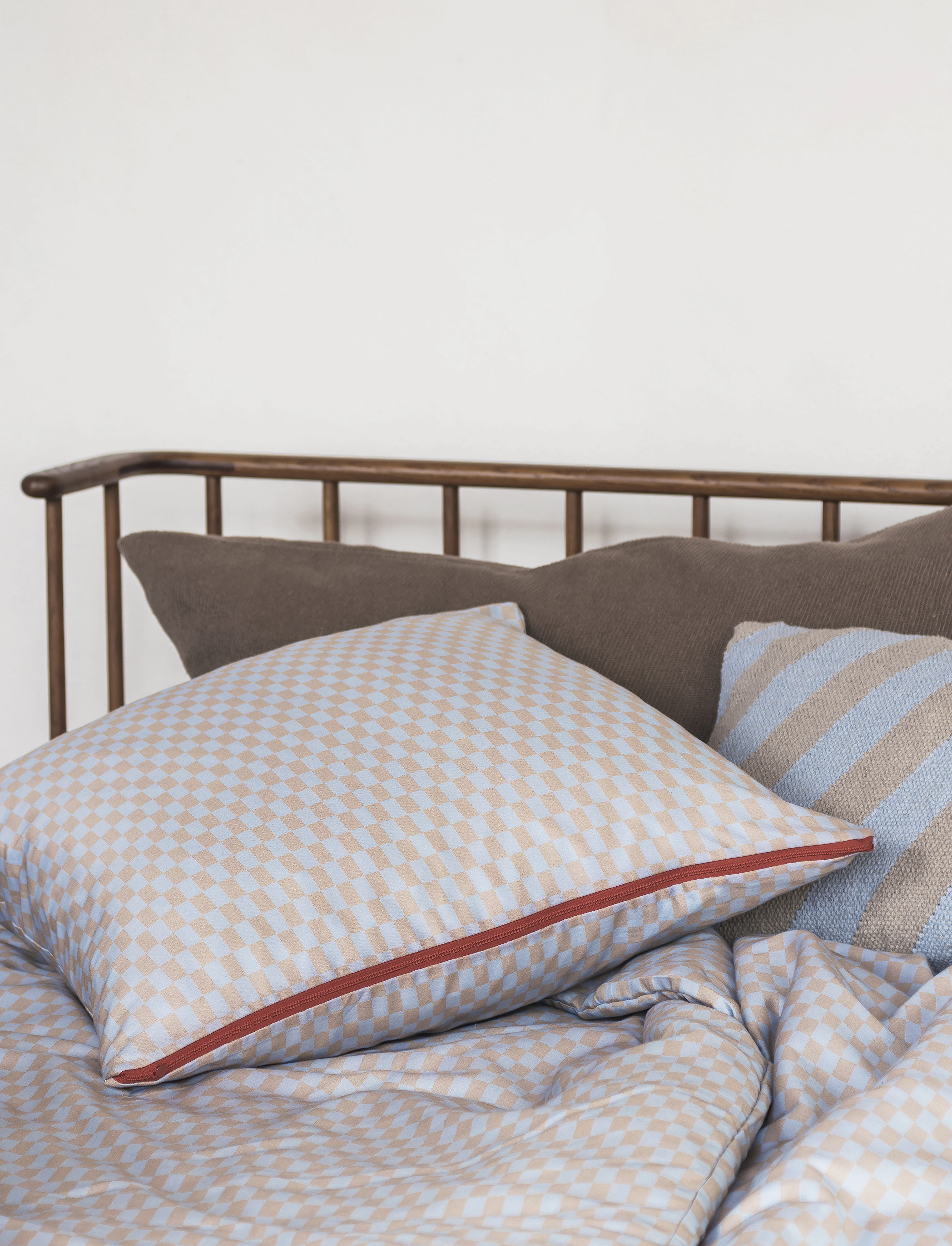 Mette Ditmer - MINI bed set - rúmfatasett - light blue / tan - 2
