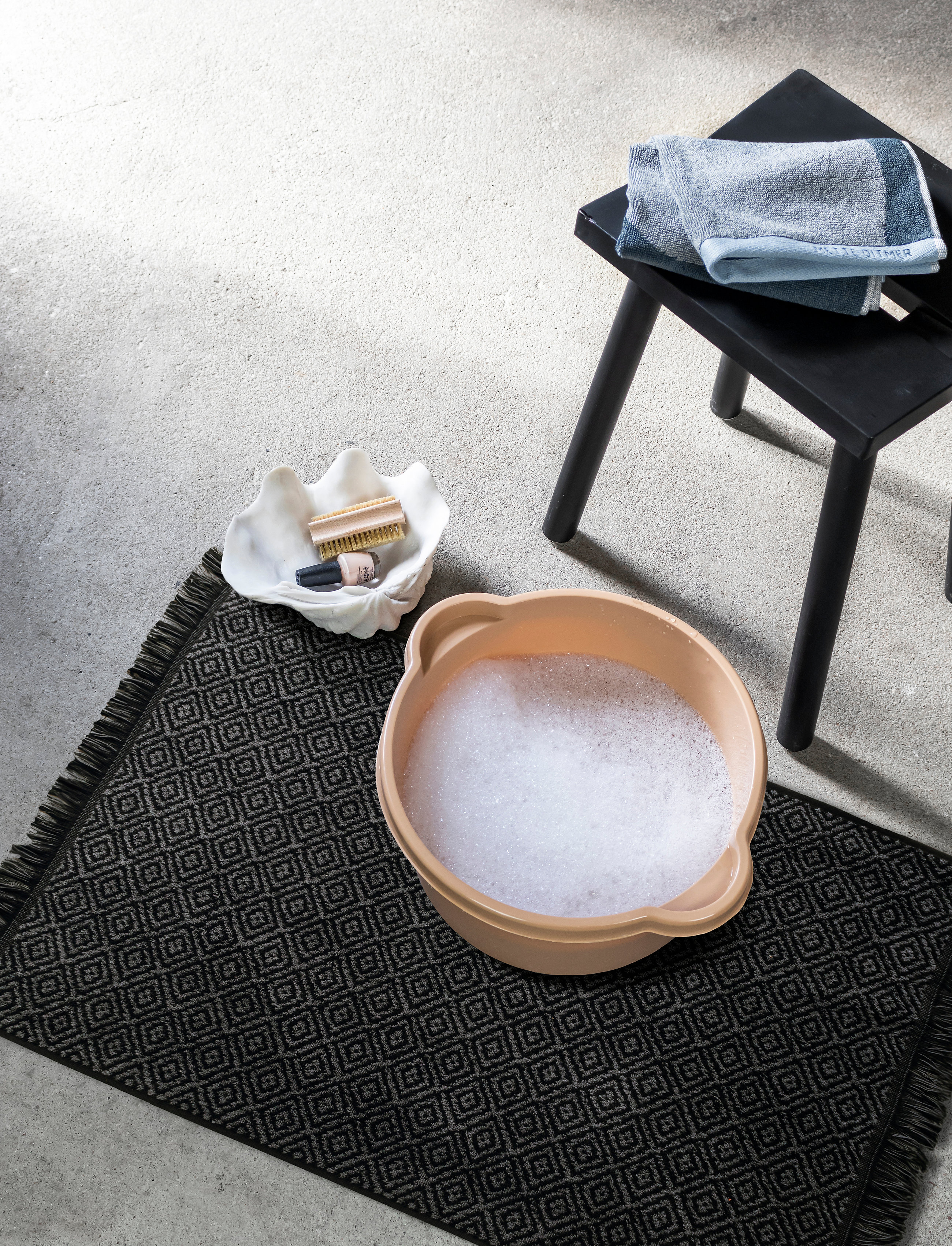 Mette Ditmer - MOROCCO bath mat - tapijten - black/grey - 1