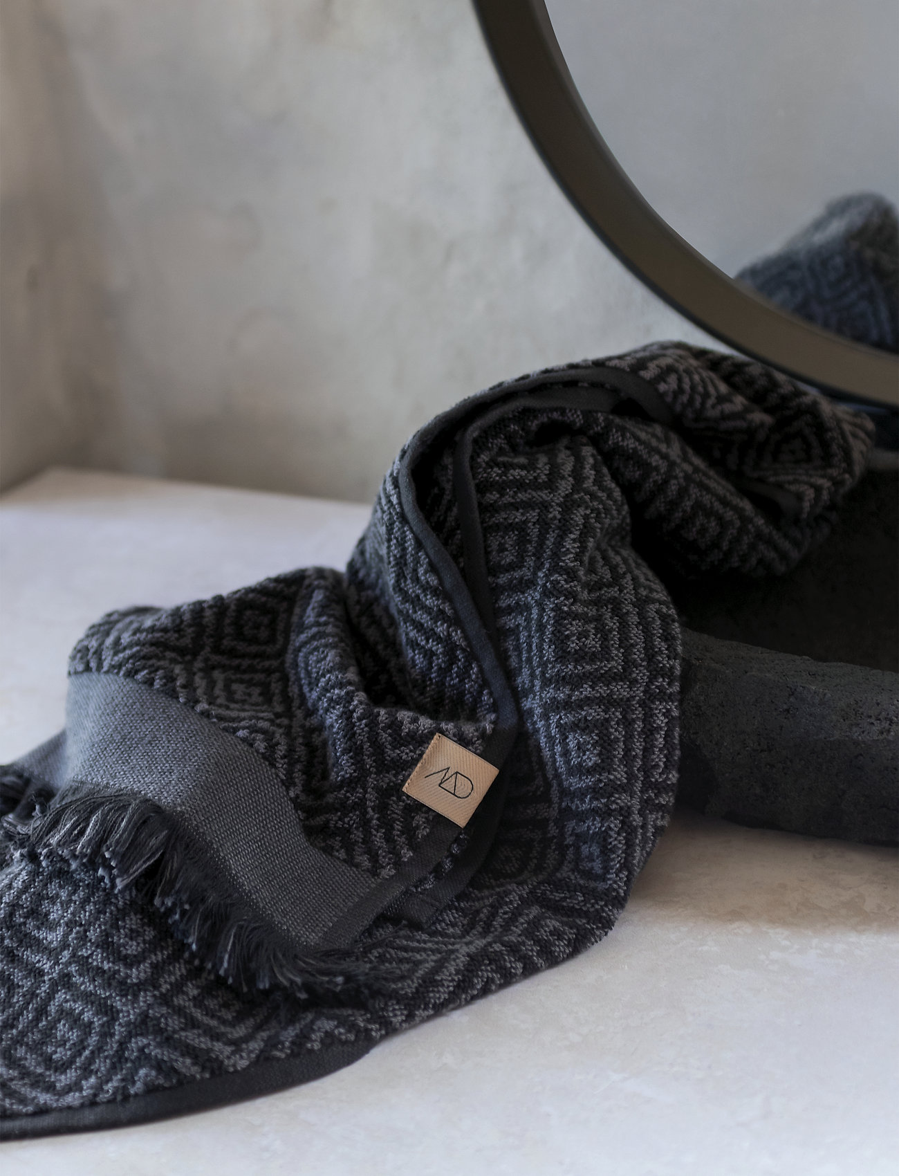 Mette Ditmer - MOROCCO Guest towel, 2pack - gästehandtücher - black/grey - 2