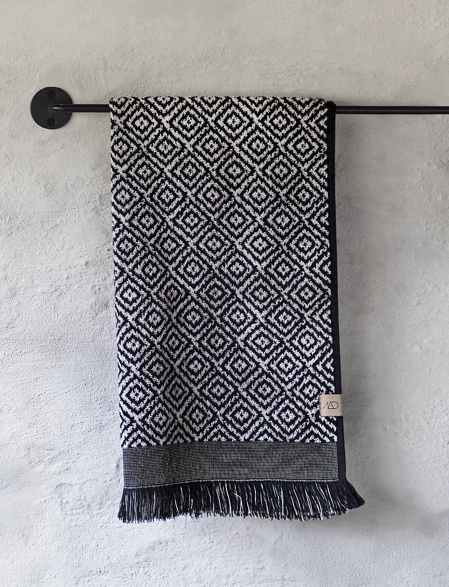 Mette Ditmer - MOROCCO Guest towel, 2pack - külaliste käterätikud - black/white - 0