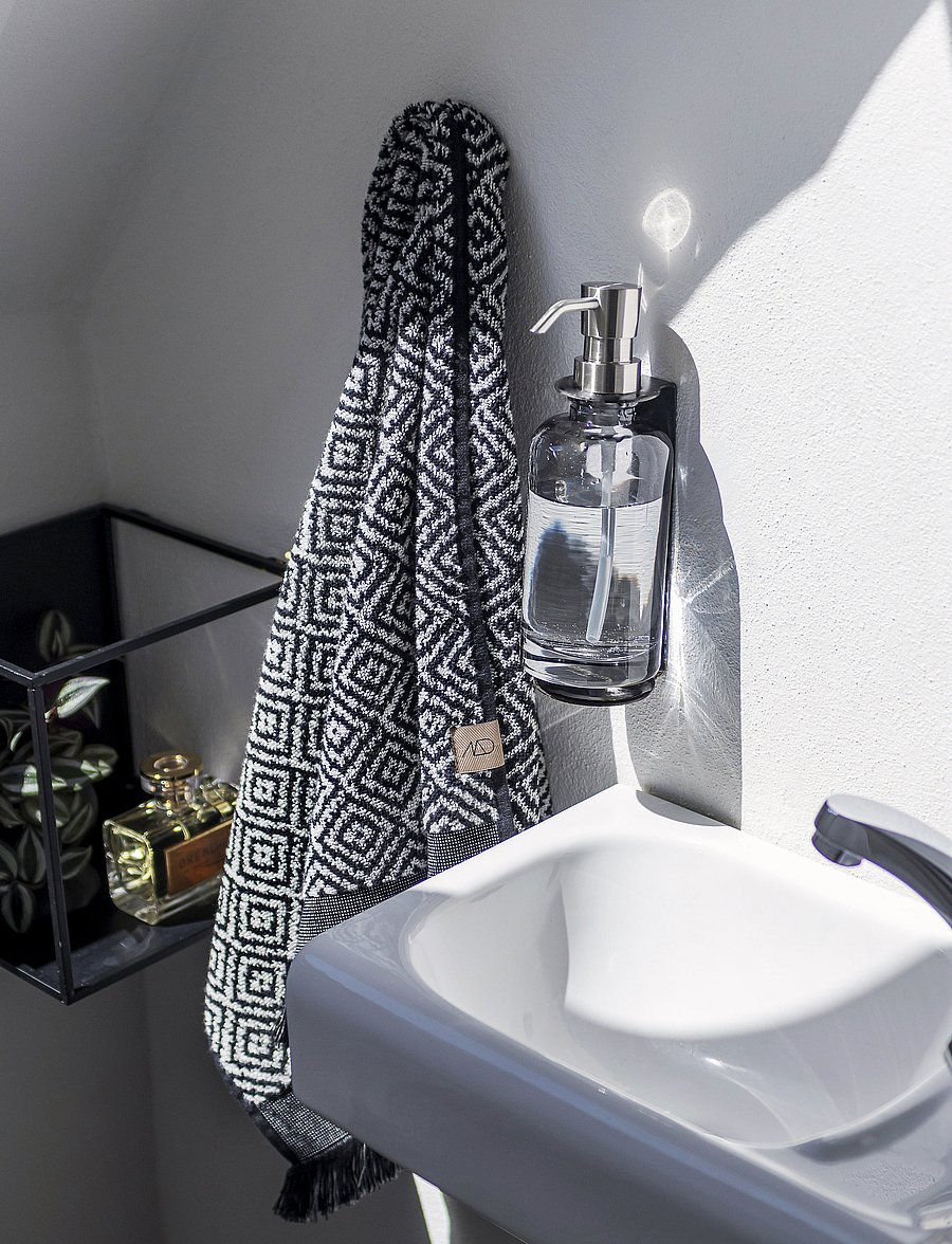 Mette Ditmer - MOROCCO Guest towel, 2pack - külaliste käterätikud - black/white - 2