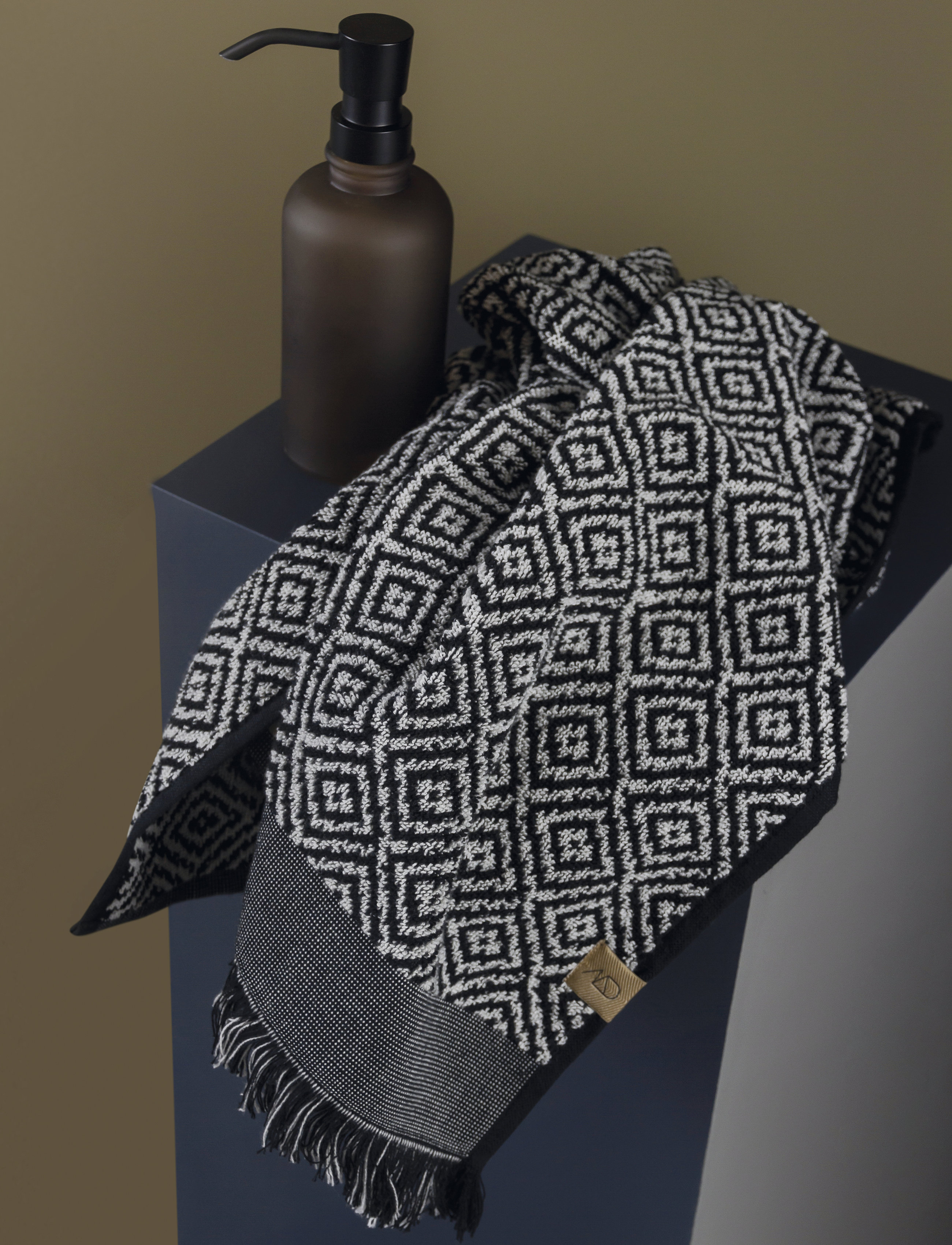 Mette Ditmer - MOROCCO Guest towel, 2pack - gæstehåndklæder - black/white - 3