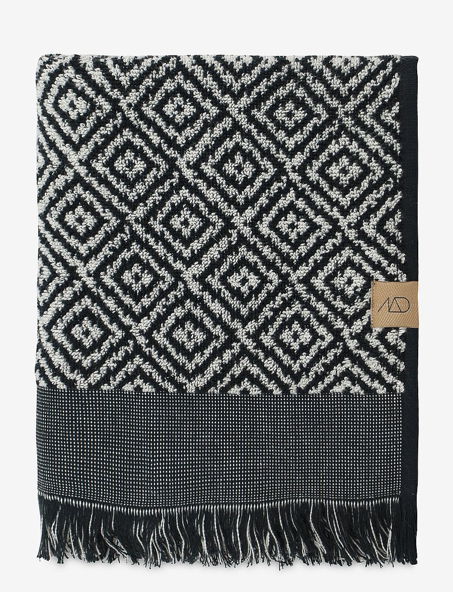 Mette Ditmer - MOROCCA Bath towel - saunalinad - black/white - 0