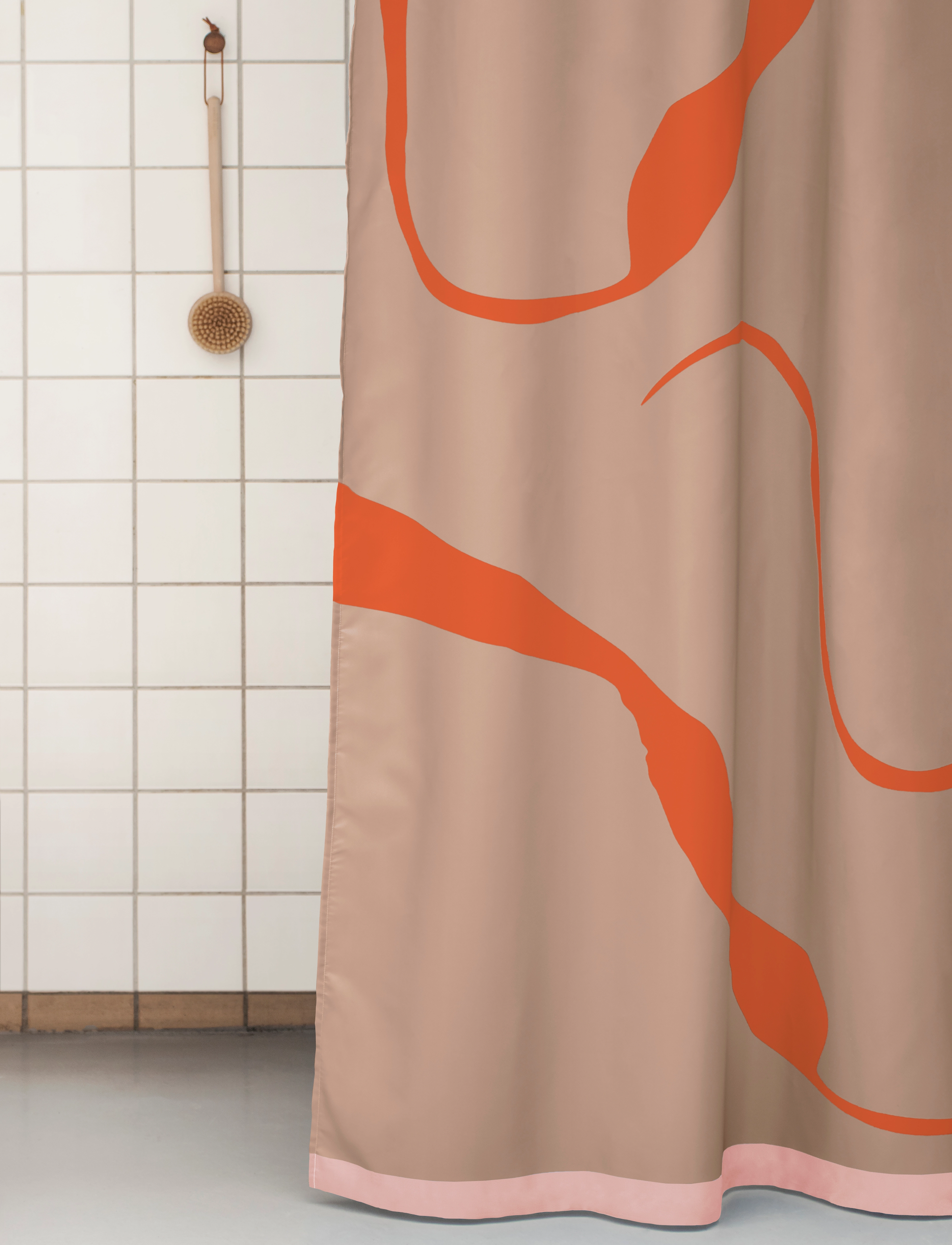 Mette Ditmer Nova Arte Shower Curtain, 150X200 cm, Bathroom Textiles, Orange - Curtains, Homeware