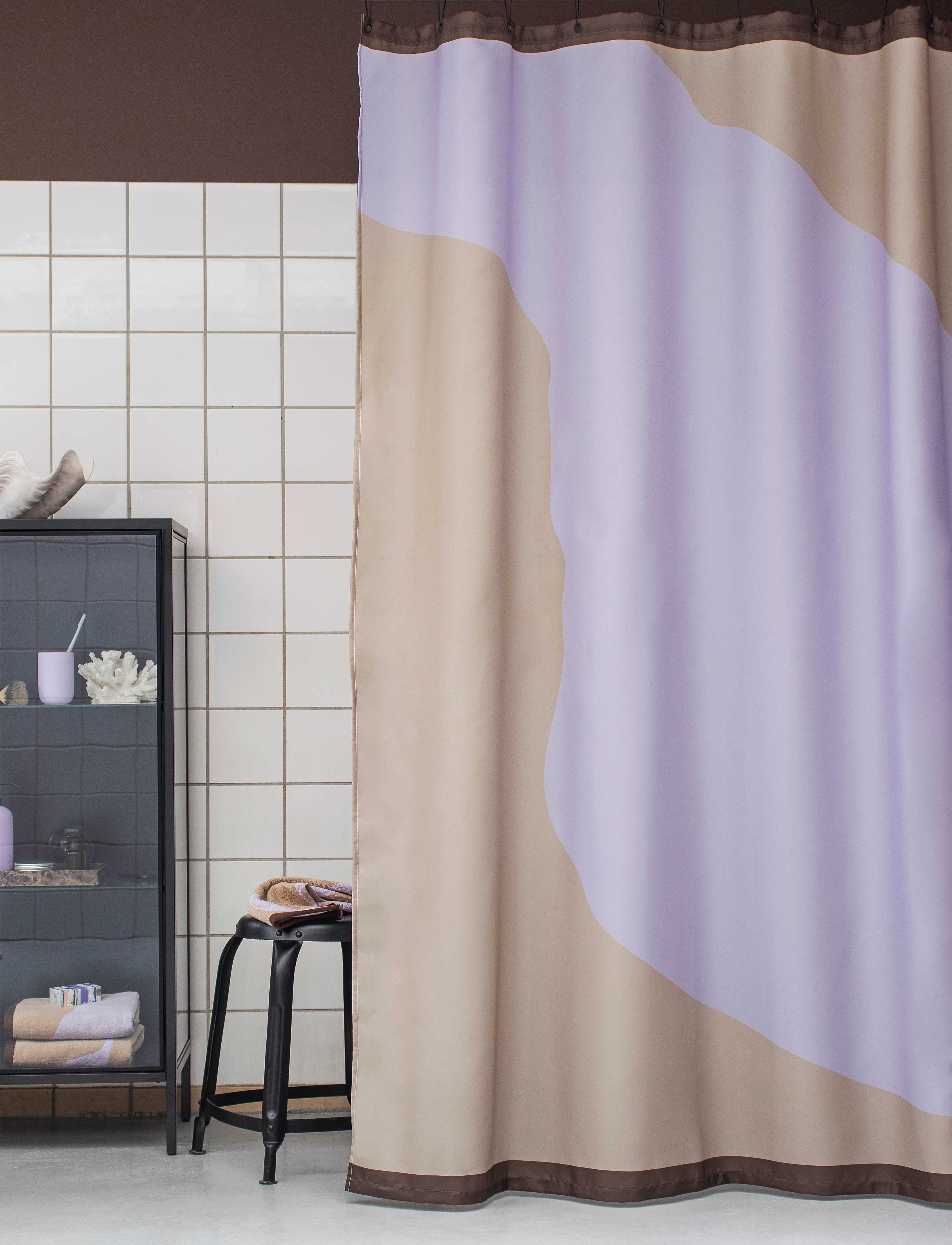 Mette Ditmer Nova Arte Shower Curtain, 150X200 cm, Bathroom Textiles, Mehrfarbig/gemustert - Curtains, Homeware