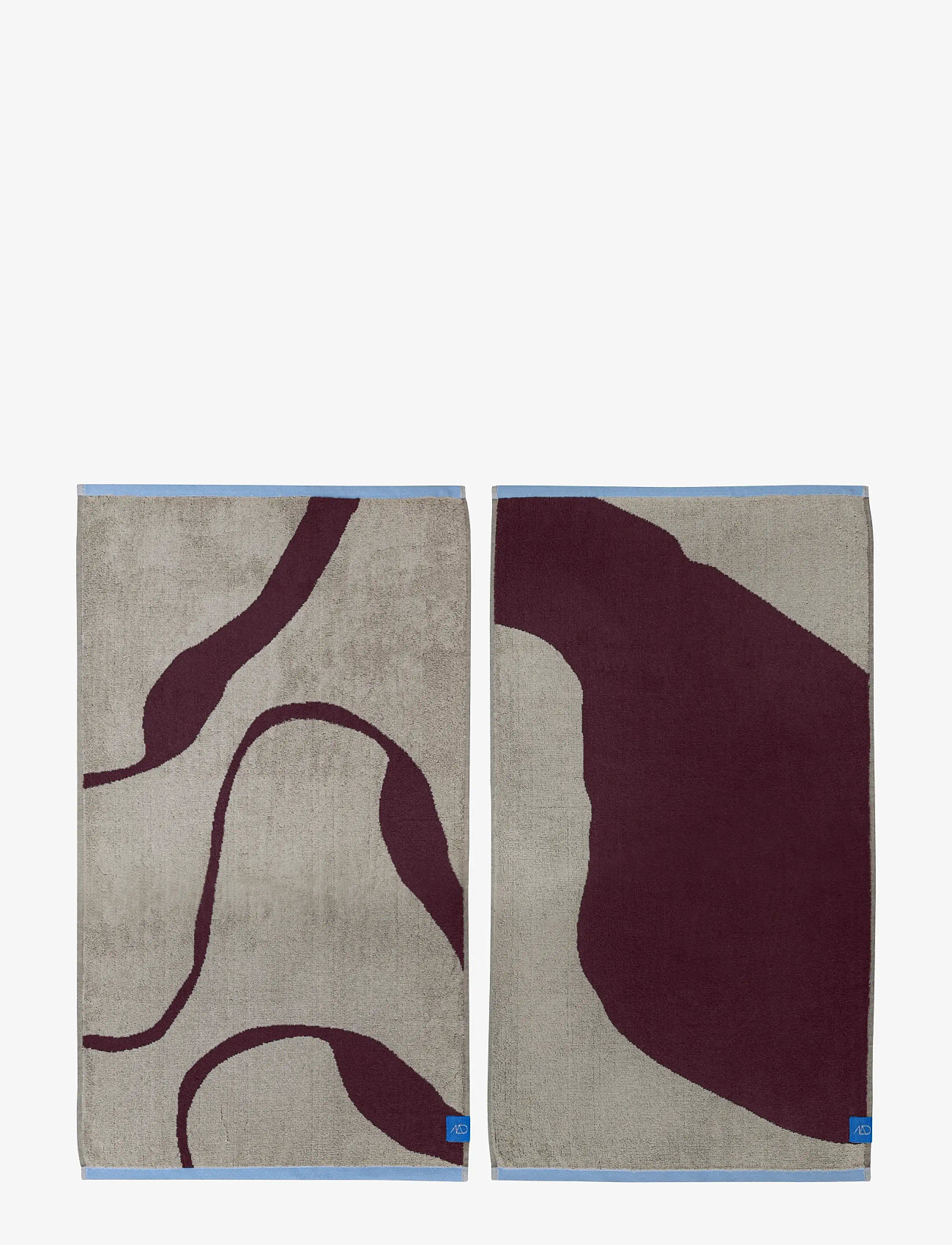 Mette Ditmer - NOVA ARTE guest towel, 2-pack - gæstehåndklæder - wine / sand - 1