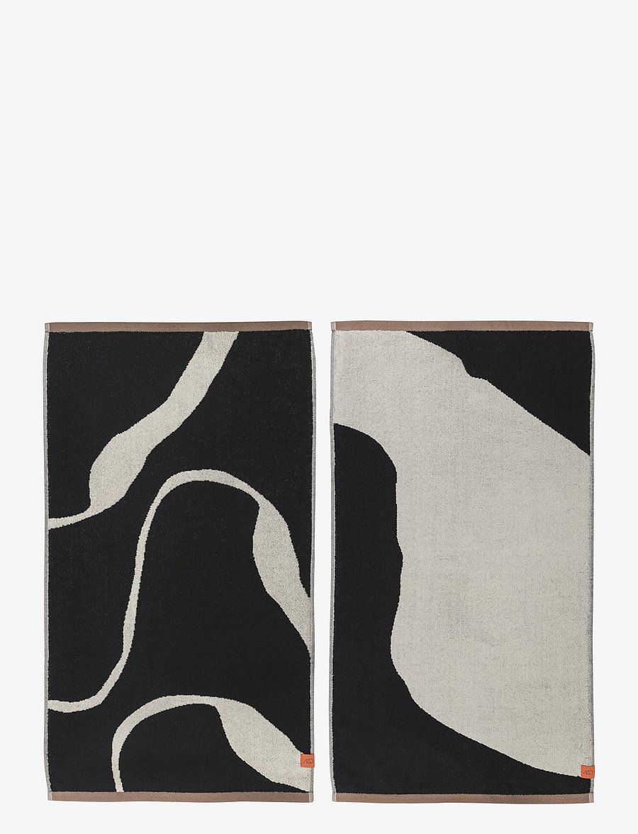 Mette Ditmer - NOVA ARTE guest towel, 2-pack - nach preis einkaufen - black / off-white - 1
