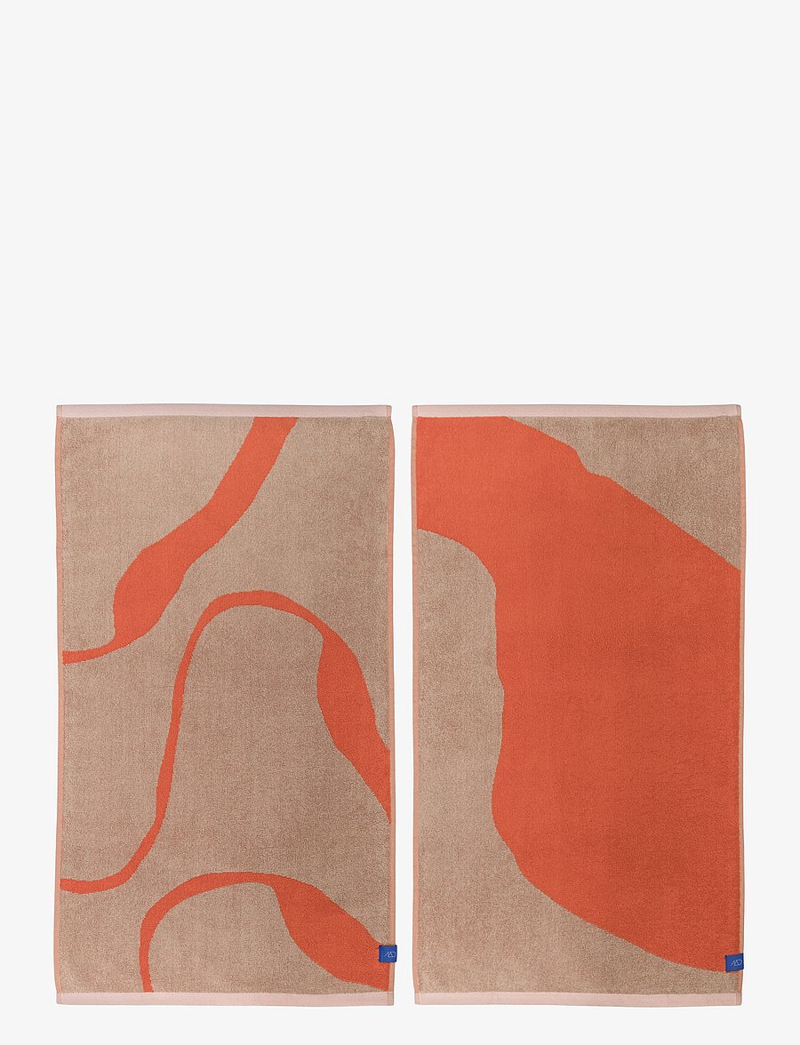 Mette Ditmer - NOVA ARTE guest towel, 2-pack - nach preis einkaufen - latte / orange - 1