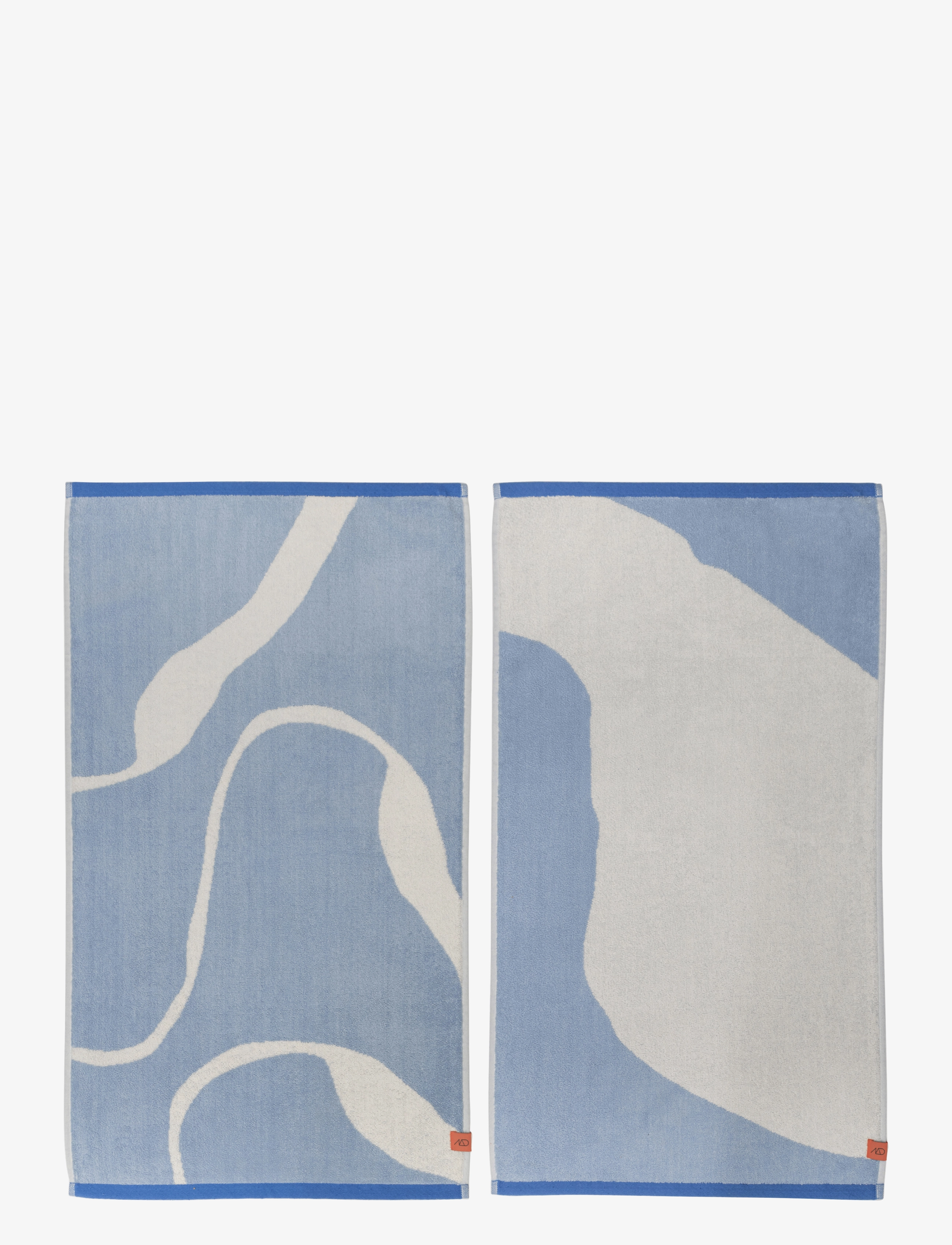 Mette Ditmer NOVA ARTE guest towel, 2-pack - Textilien - LIGHT BLUE / OFF-WHITE / blue