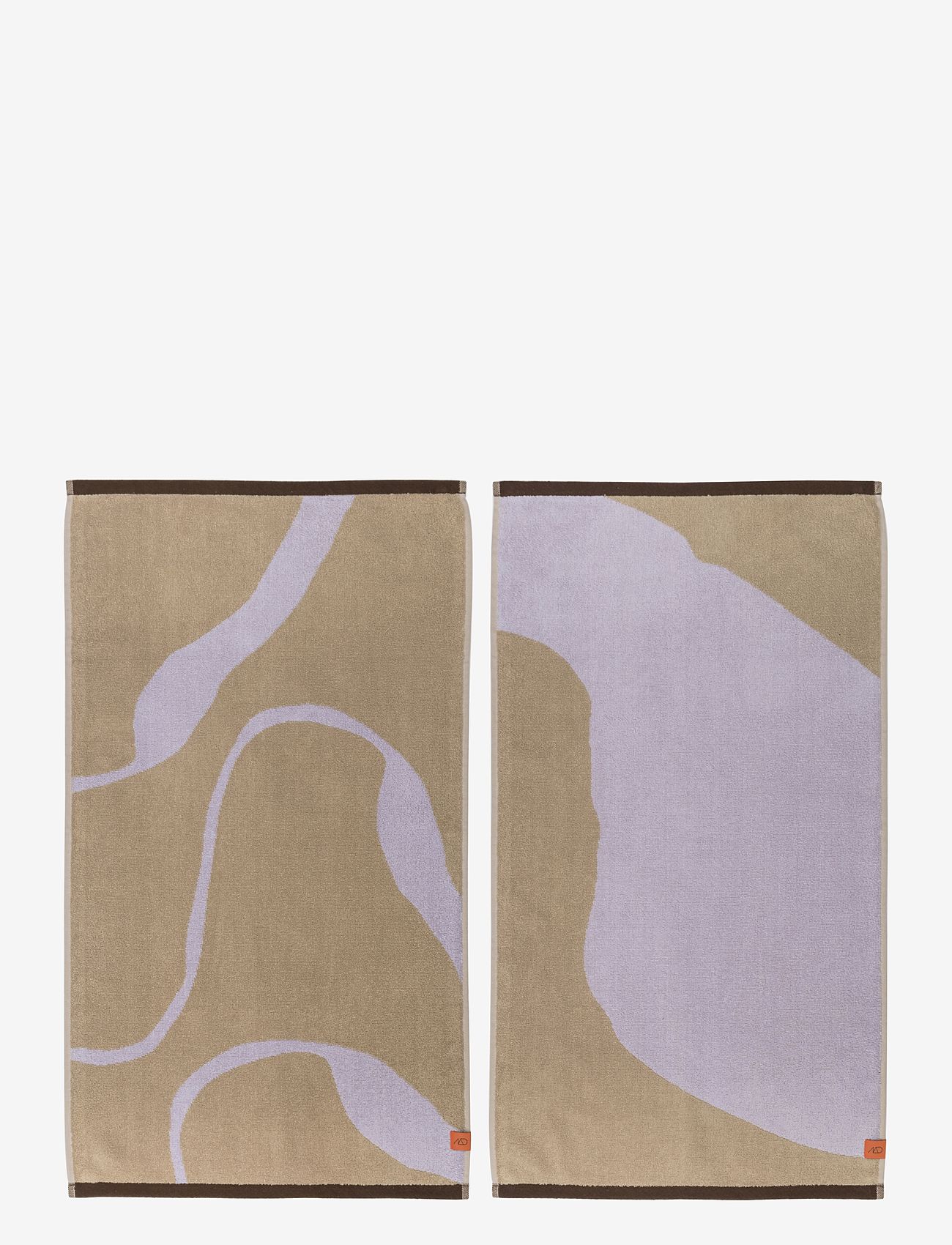 Mette Ditmer - NOVA ARTE guest towel, 2-pack - külaliste käterätikud - sand / lilac - 0