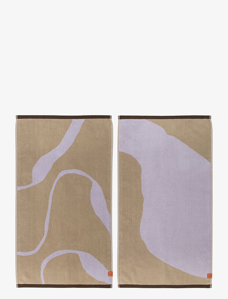 Mette Ditmer - NOVA ARTE guest towel, 2-pack - külaliste käterätikud - sand / lilac - 0