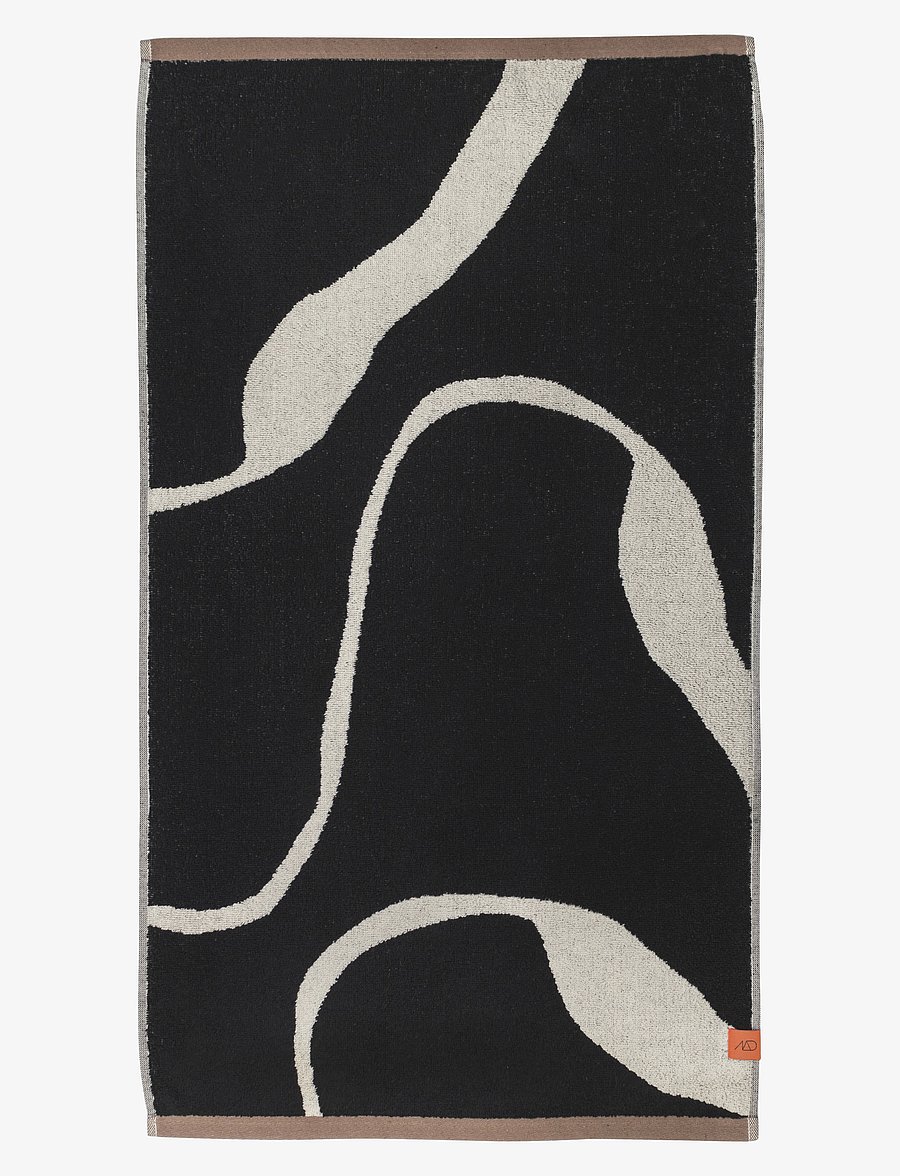 Mette Ditmer - NOVA ARTE bath towel - saunalinad - black / off-white - 1