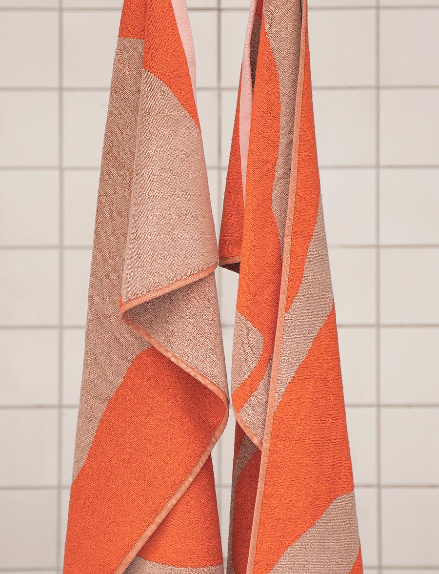 Mette Ditmer - NOVA ARTE bath towel - badetücher - latte / orange - 3