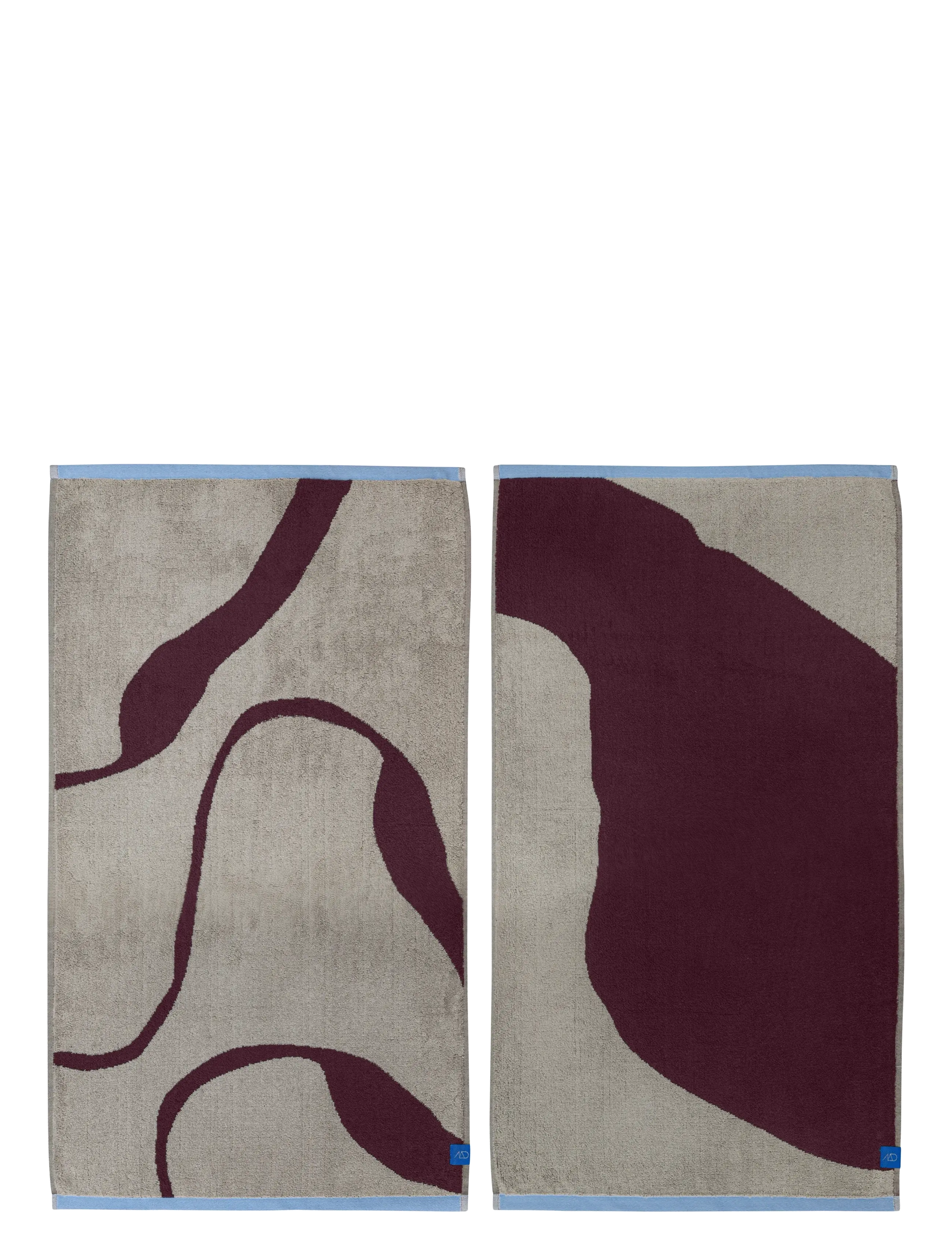 Mette Ditmer NOVA ARTE towel, 2-pack - Textilien - WINE / SAND / beige