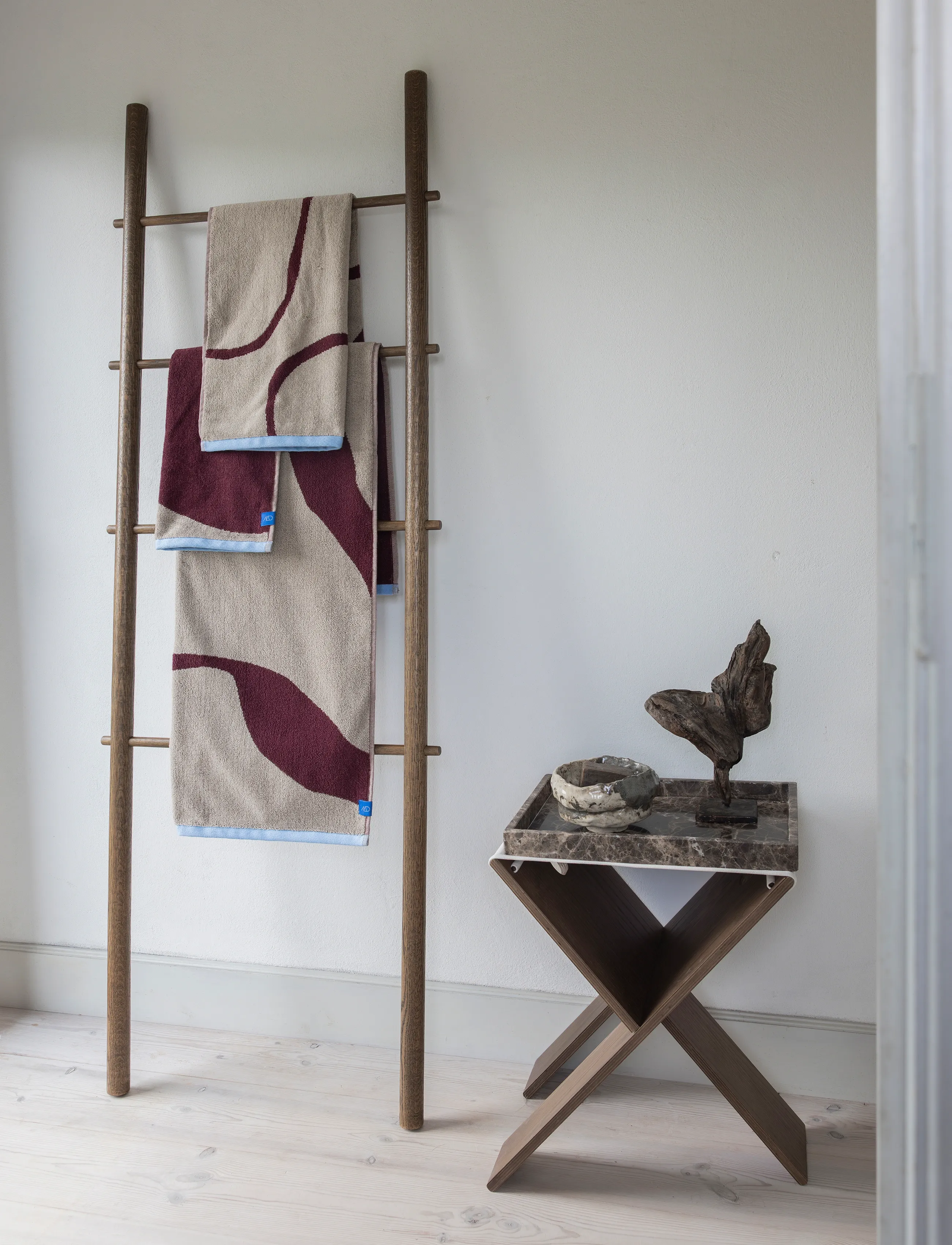 Mette Ditmer - NOVA ARTE towel, 2-pack - badetücher - wine / sand - 3