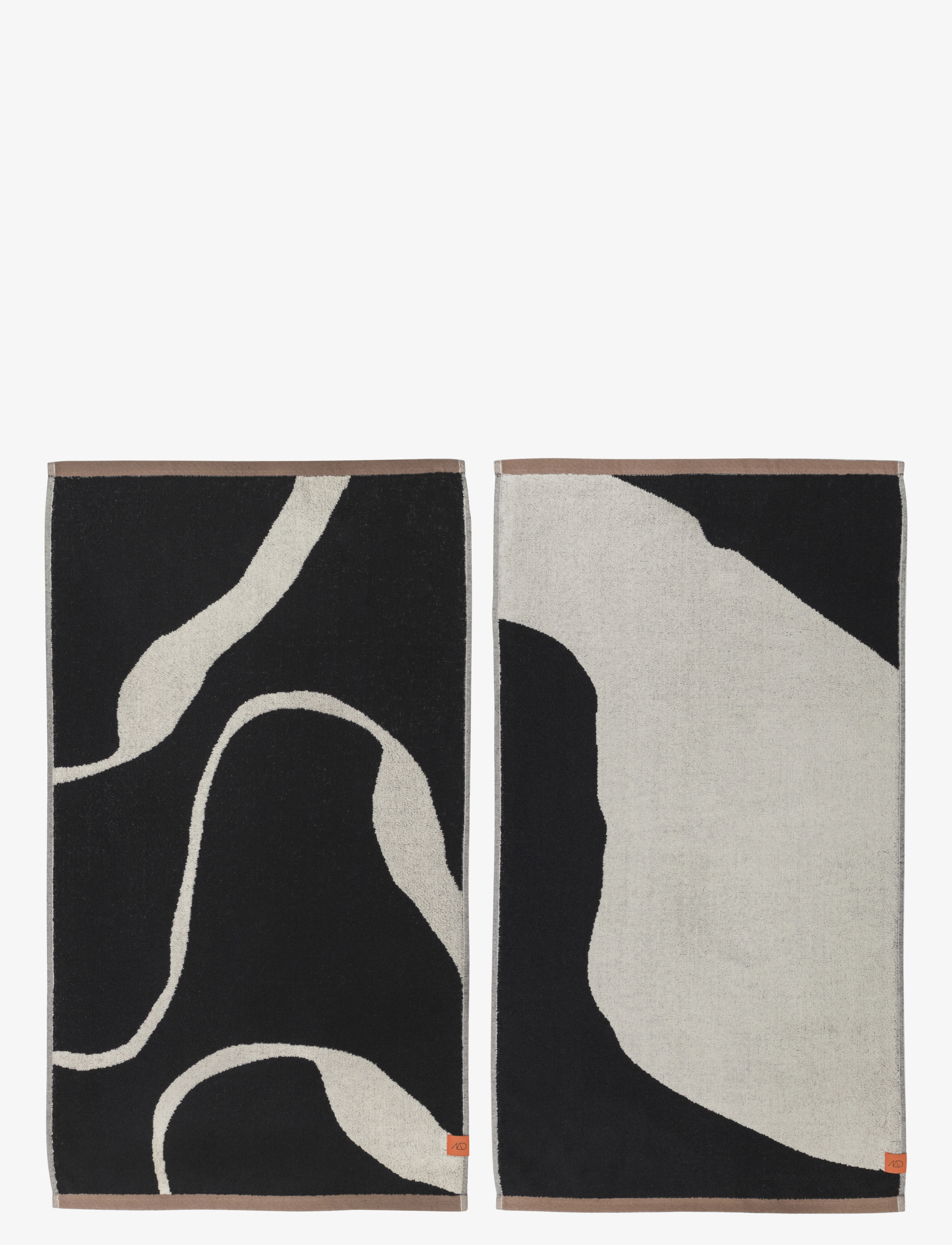 NOVA ARTE towel, 2-pack - BLACK / OFF-WHITE