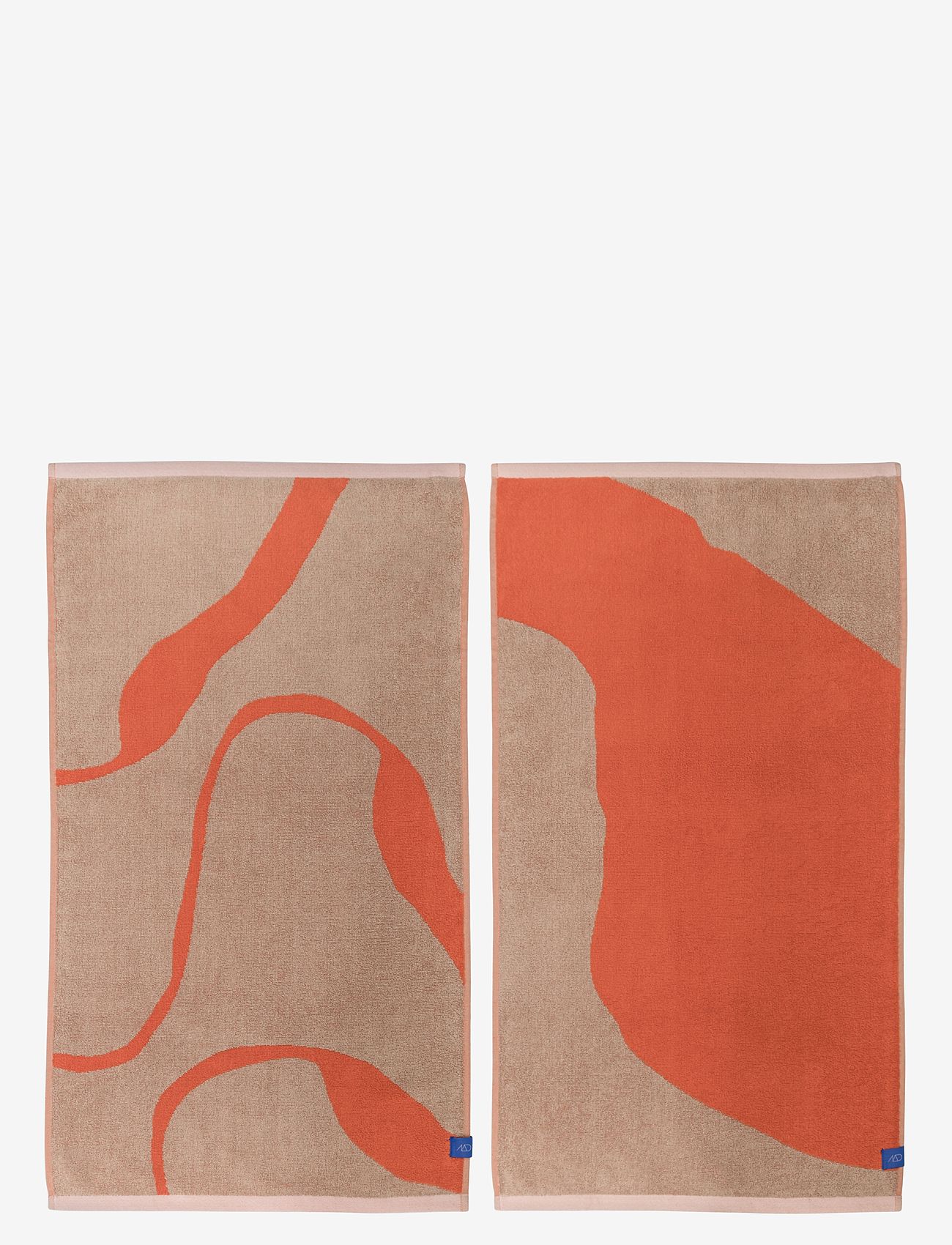 Mette Ditmer - NOVA ARTE towel, 2-pack - håndklæder - latte / orange - 0