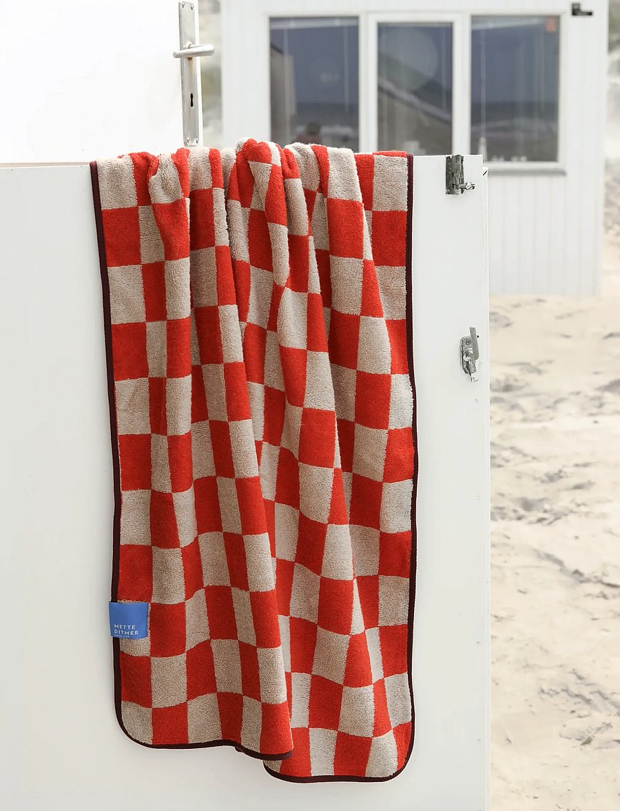 Mette Ditmer - RETRO beach towel - saunalinad - dark orange - 0