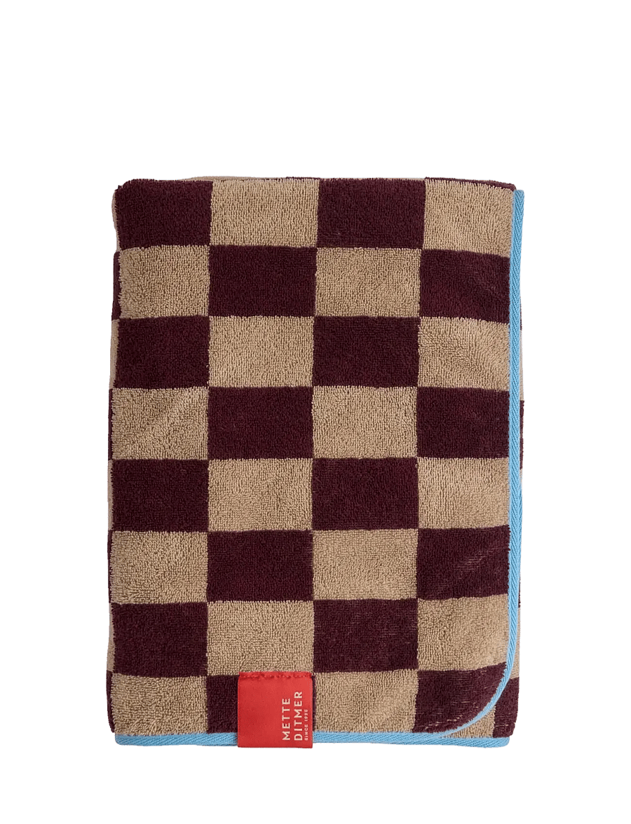 Mette Ditmer - RETRO beach towel - saunalinad - wine - 1