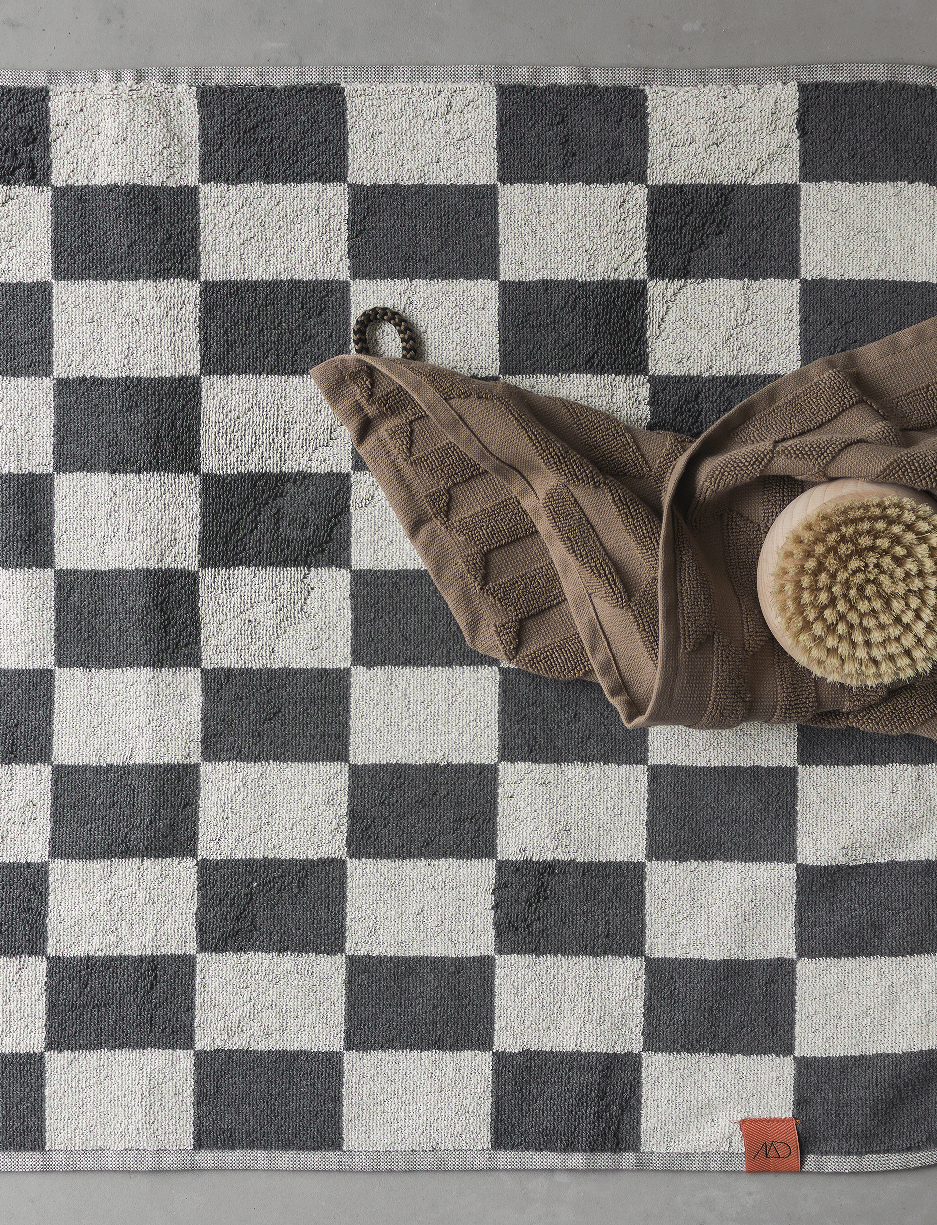 Mette Ditmer Retro Bath Mat, W50X L80 cm, Grey, Tæpper > Badetæpper, Unisex
