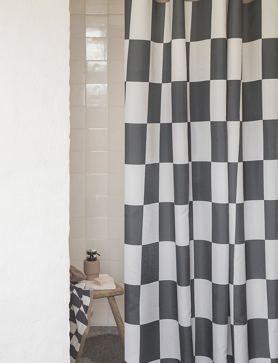 Mette Ditmer - RETRO shower curtain - duschvorhänge - dark grey - 0