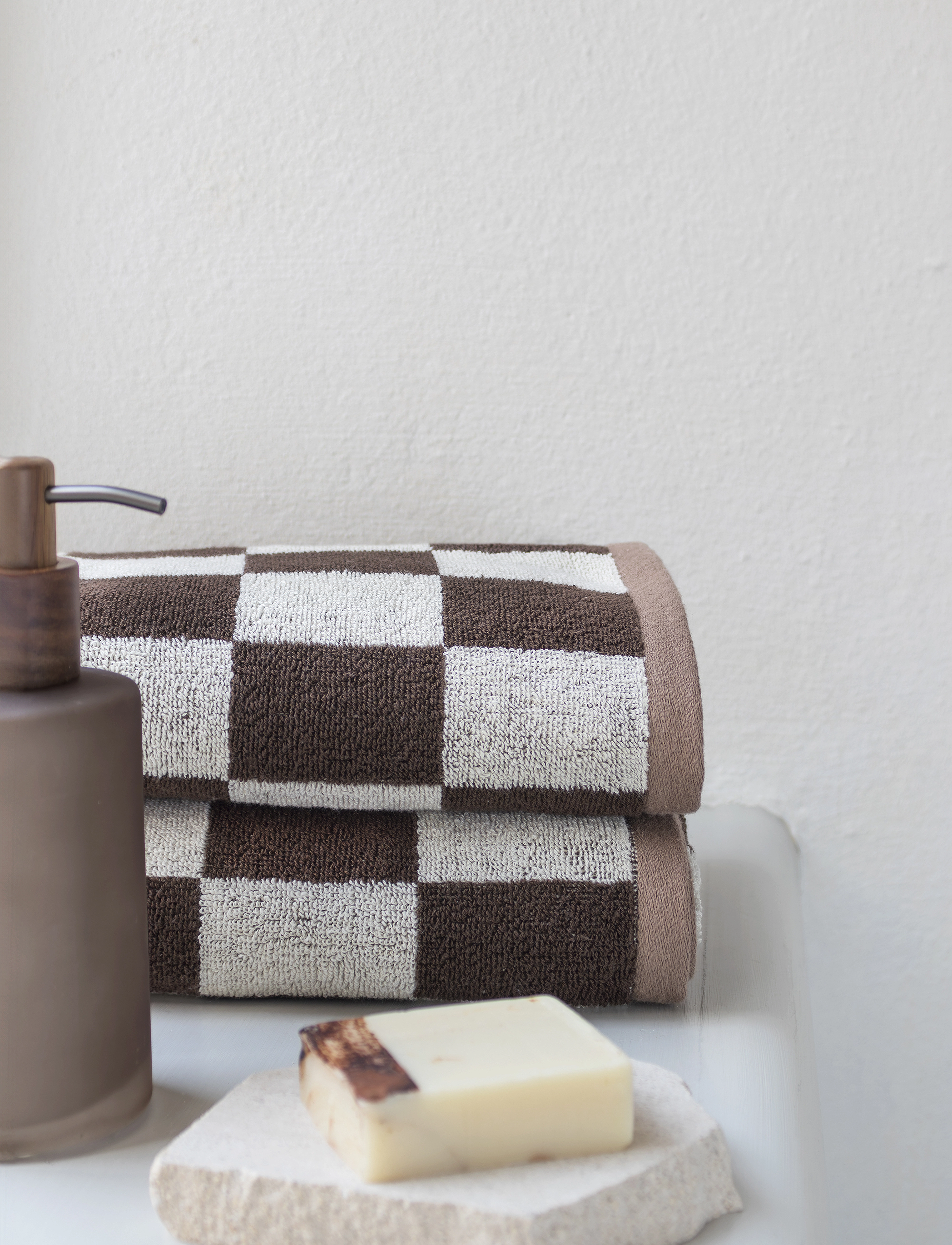 Mette Ditmer Retro Guest Towel, 2-Pack, 40X55 cm, Towels & Bath Towels, Braun - Homeware