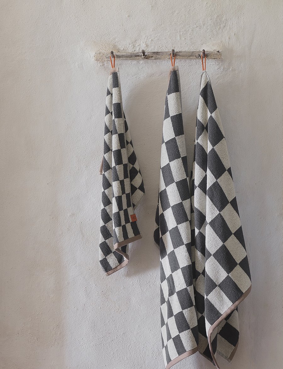 Mette Ditmer - RETRO guest towel, 2-pack - gästehandtücher - dark grey - 0