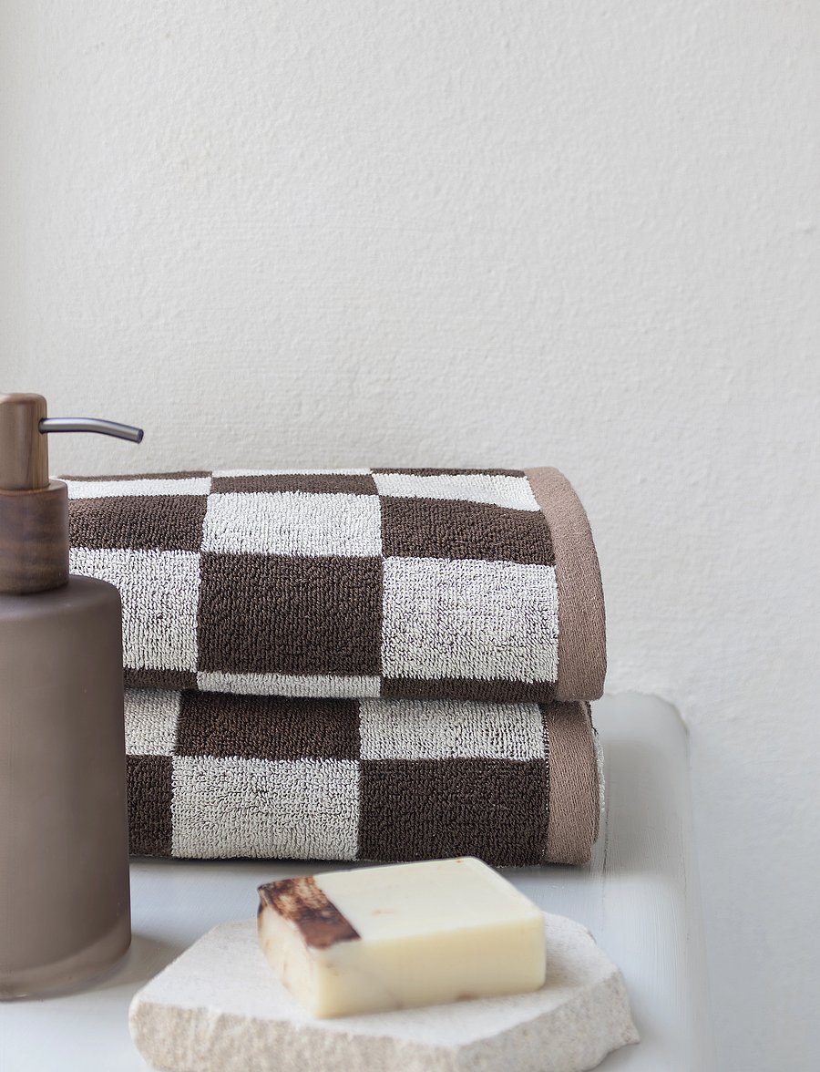 Mette Ditmer - RETRO towel - saunalinad - chocolate - 0