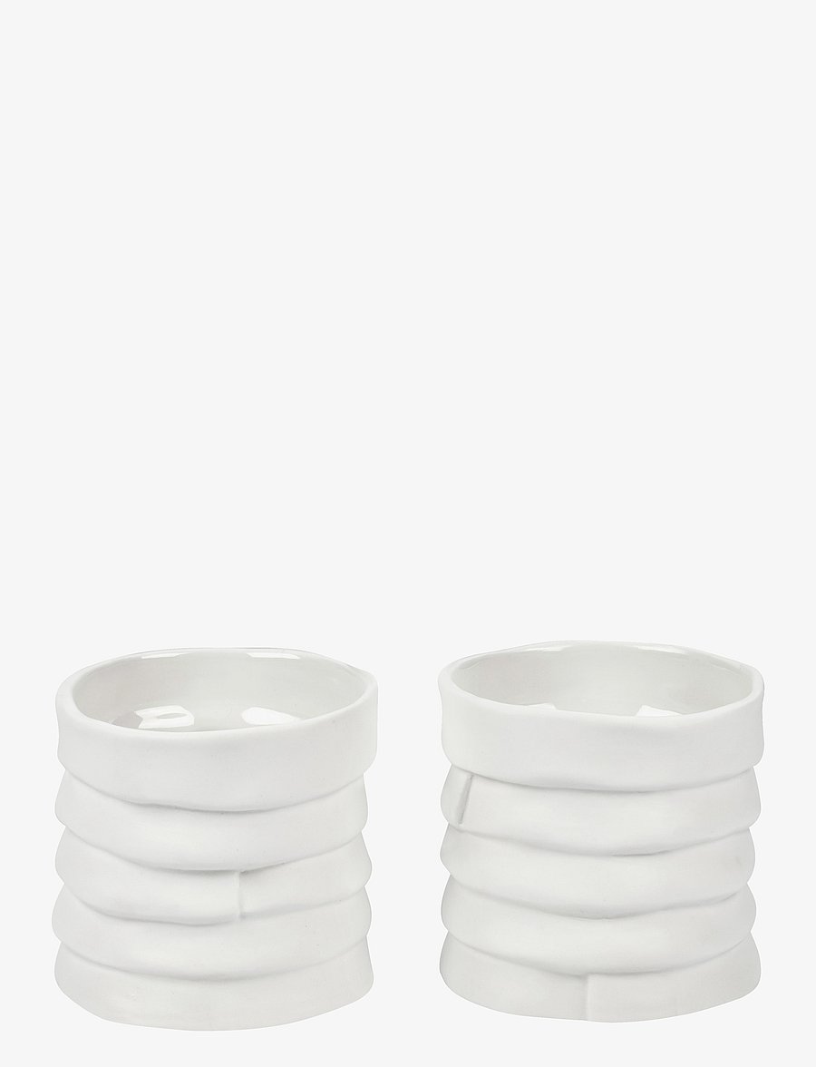 Mette Ditmer - RIBBON tealight holders, 2-pack - teeküünlahoidjad - off-white - 1