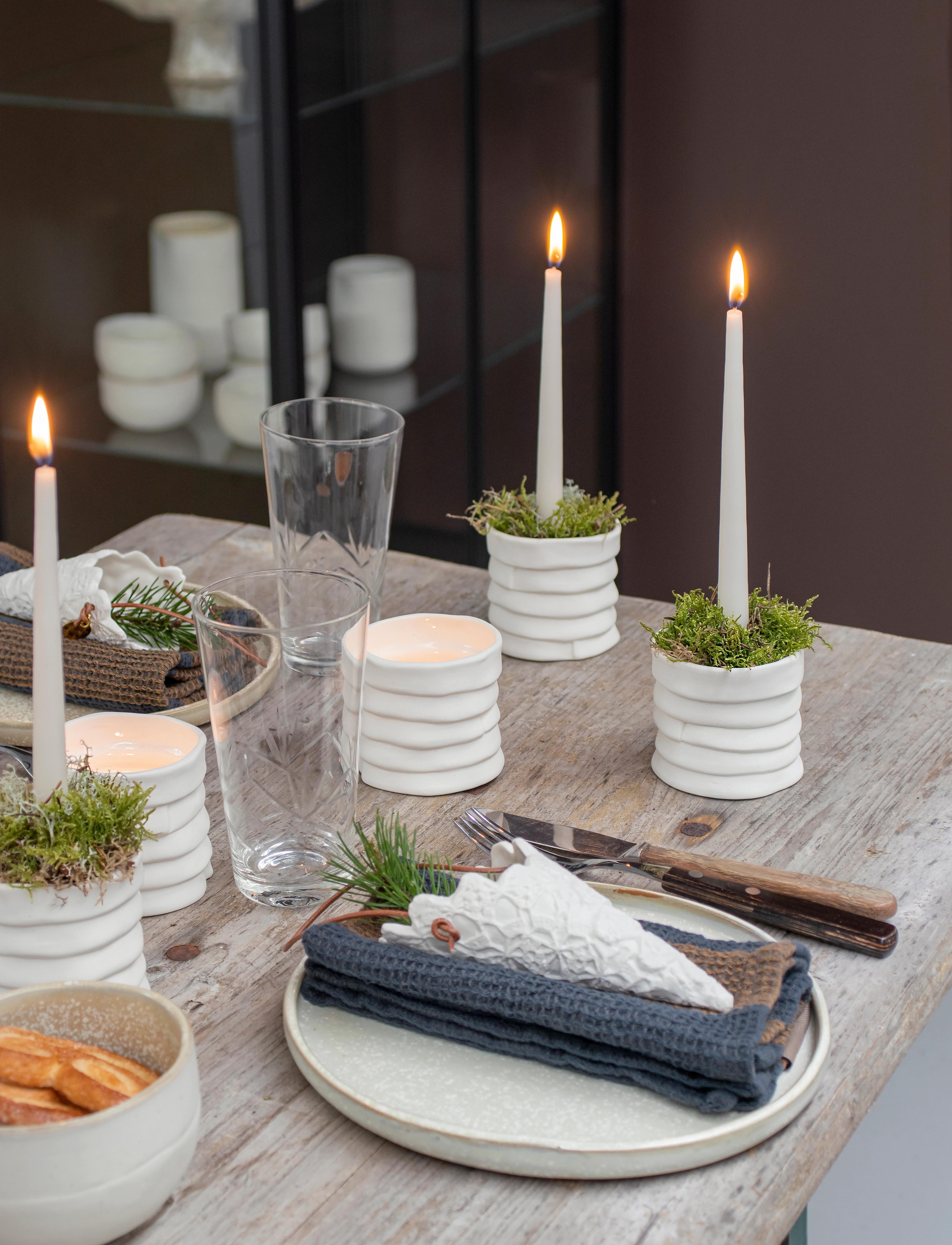 Mette Ditmer - RIBBON tealight holders, 2-pack - tealight holders - off-white - 2