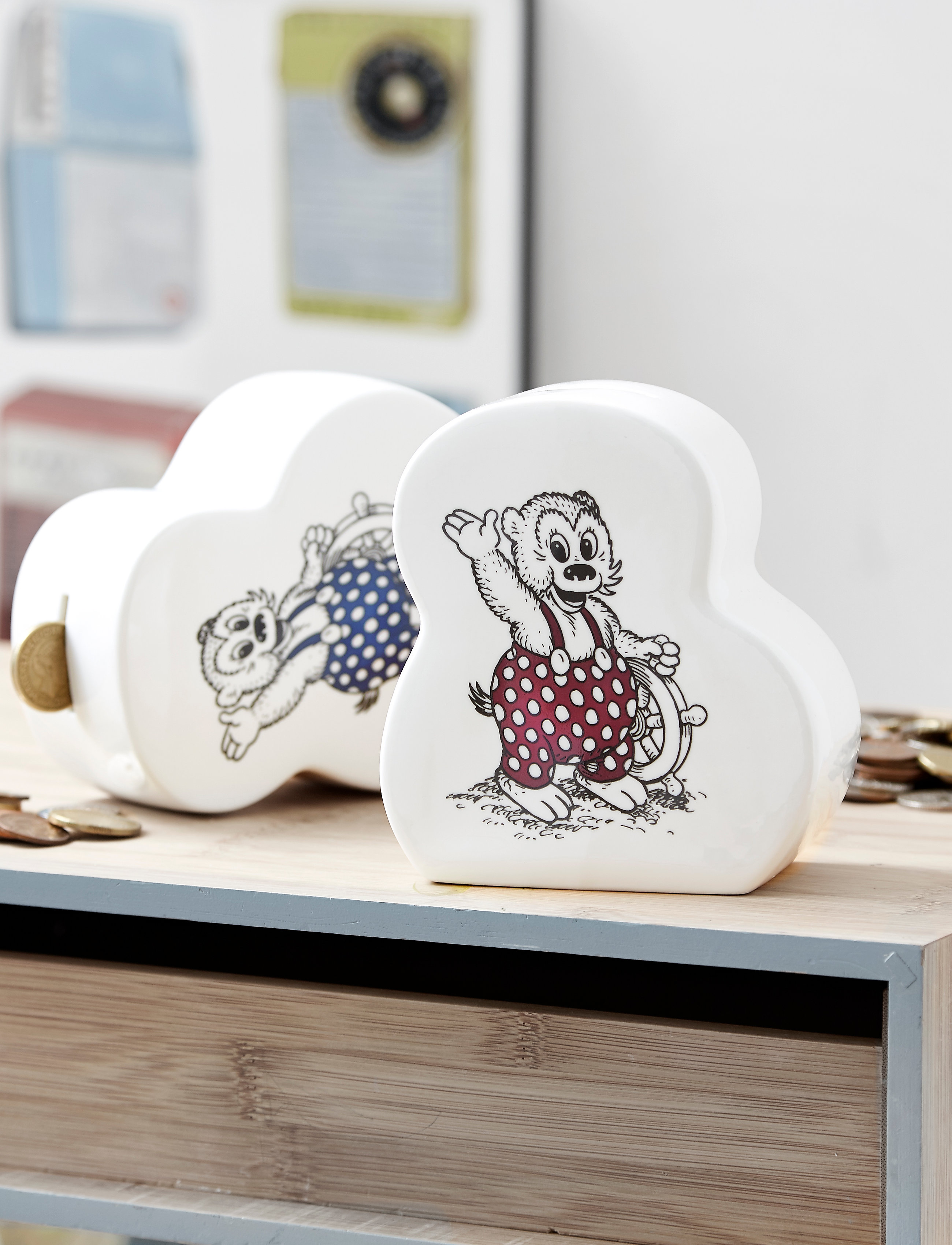 Mette Ditmer Rasmus Klump Money Bank, H:12 cm, Storage, Mehrfarbig/gemustert - Piggy Banks, Kinder