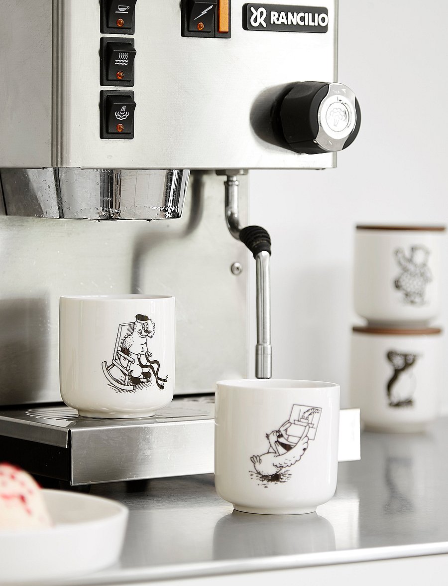 Mette Ditmer - RASMUS KLUMP Mug w/o lid Pelle - koppar & muggar - black/white - 2