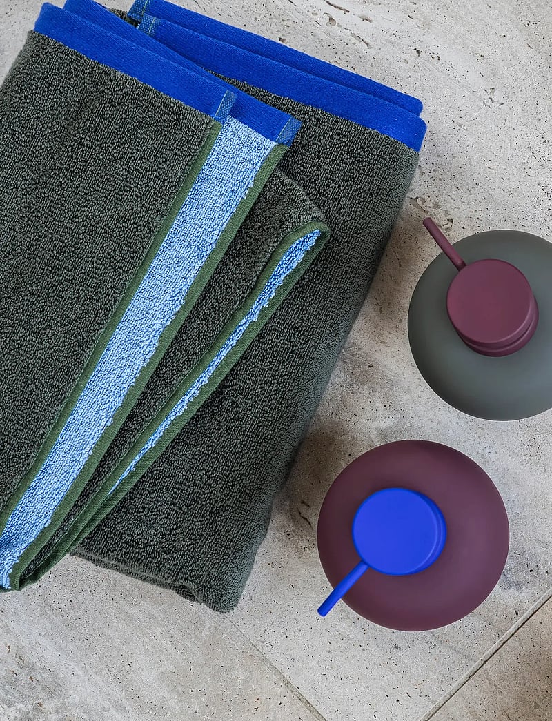 Mette Ditmer - SOFT towel - badetücher - dark olive / light blue - 2