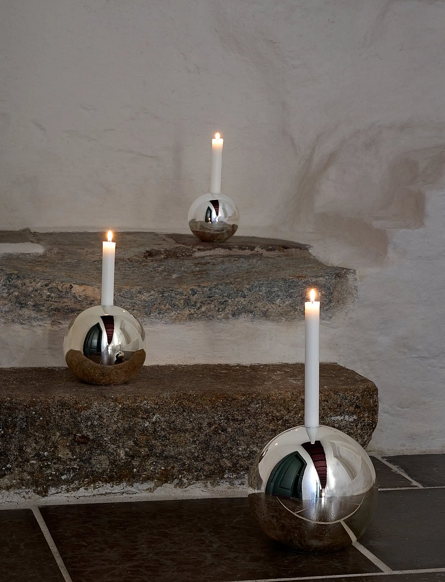 Mette Ditmer - SPHERE candle holder, large - küünlajalad - chrome - 3