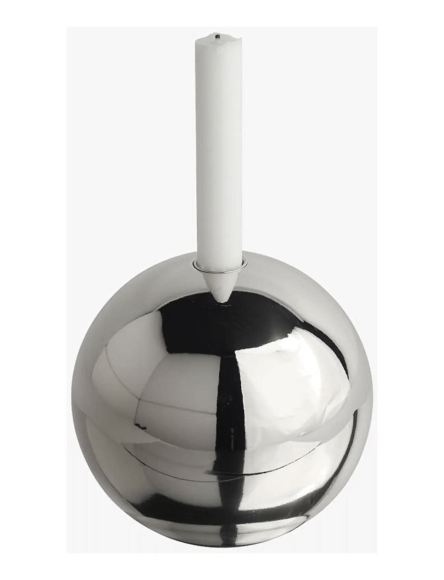 Mette Ditmer - SPHERE candle holder, medium - svečturi - chrome - 2