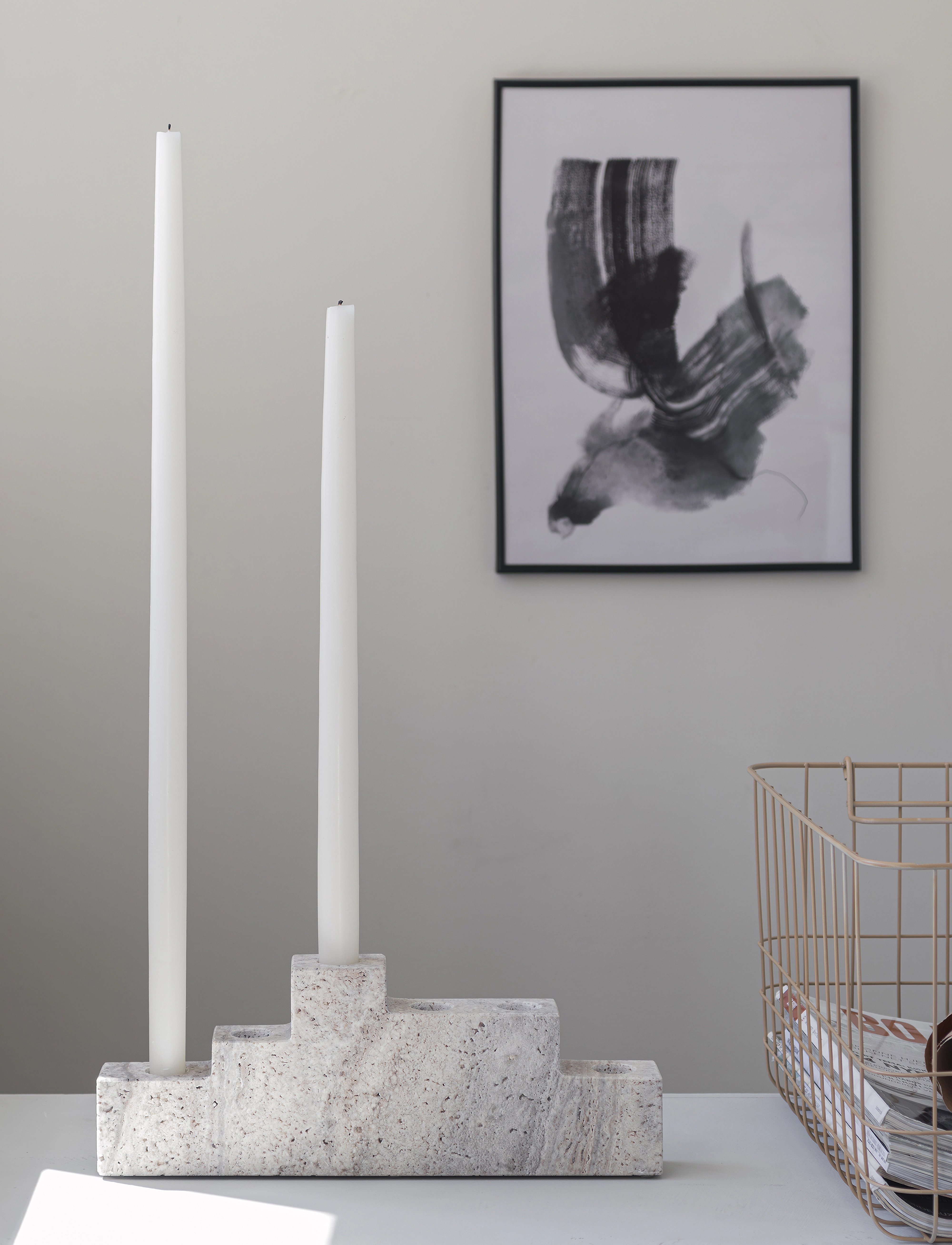 Mette Ditmer Step Candleholder, W4.5X L32X H11.5 cm, Candlesticks & Lanterns, Silber - Candlesticks, Homeware