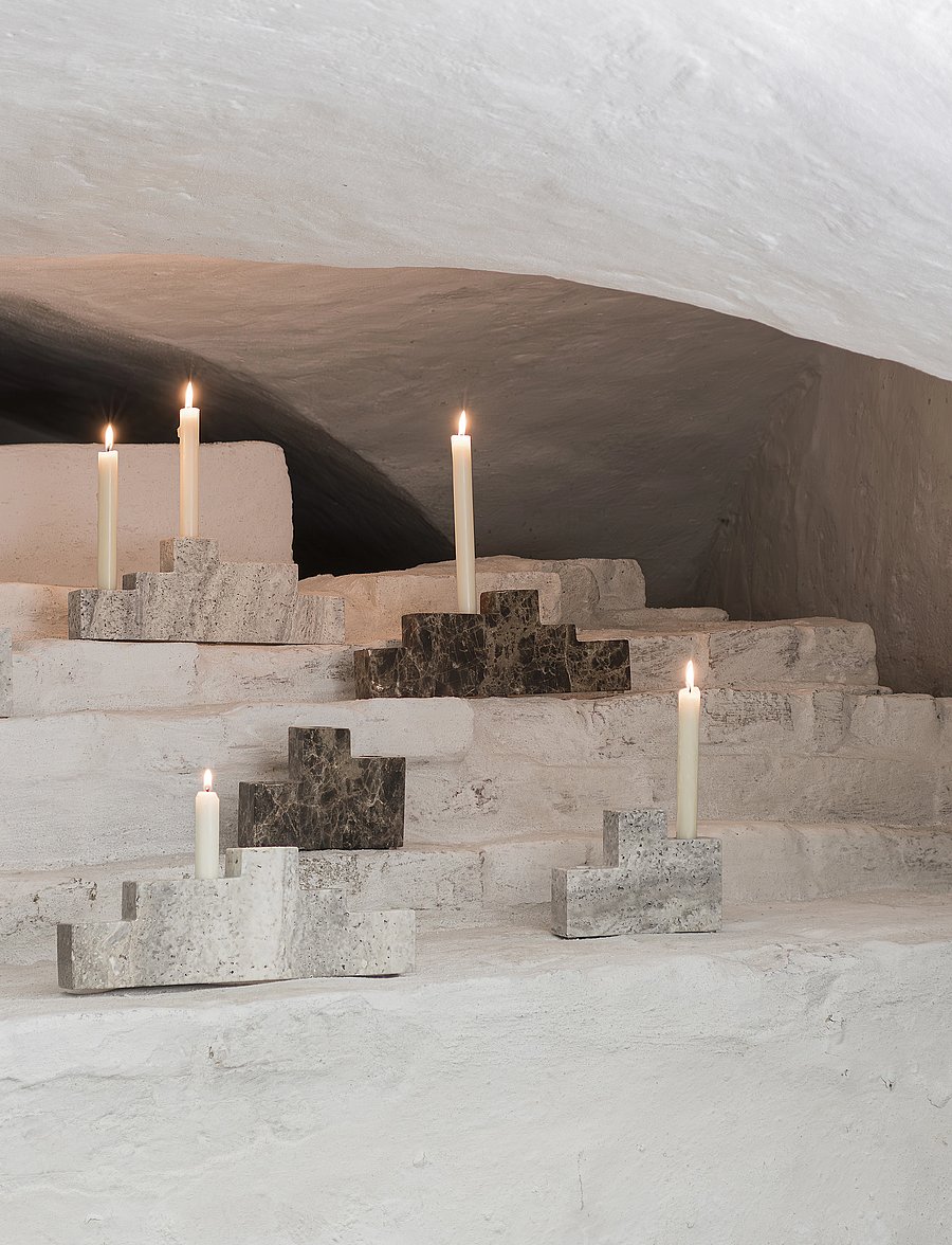Mette Ditmer - STEP candleholder - küünlajalad - chalk - 2