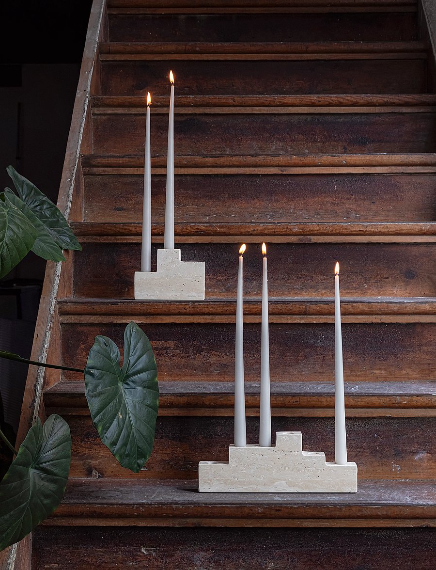 Mette Ditmer - STEP candleholder - küünlajalad - linen - 0