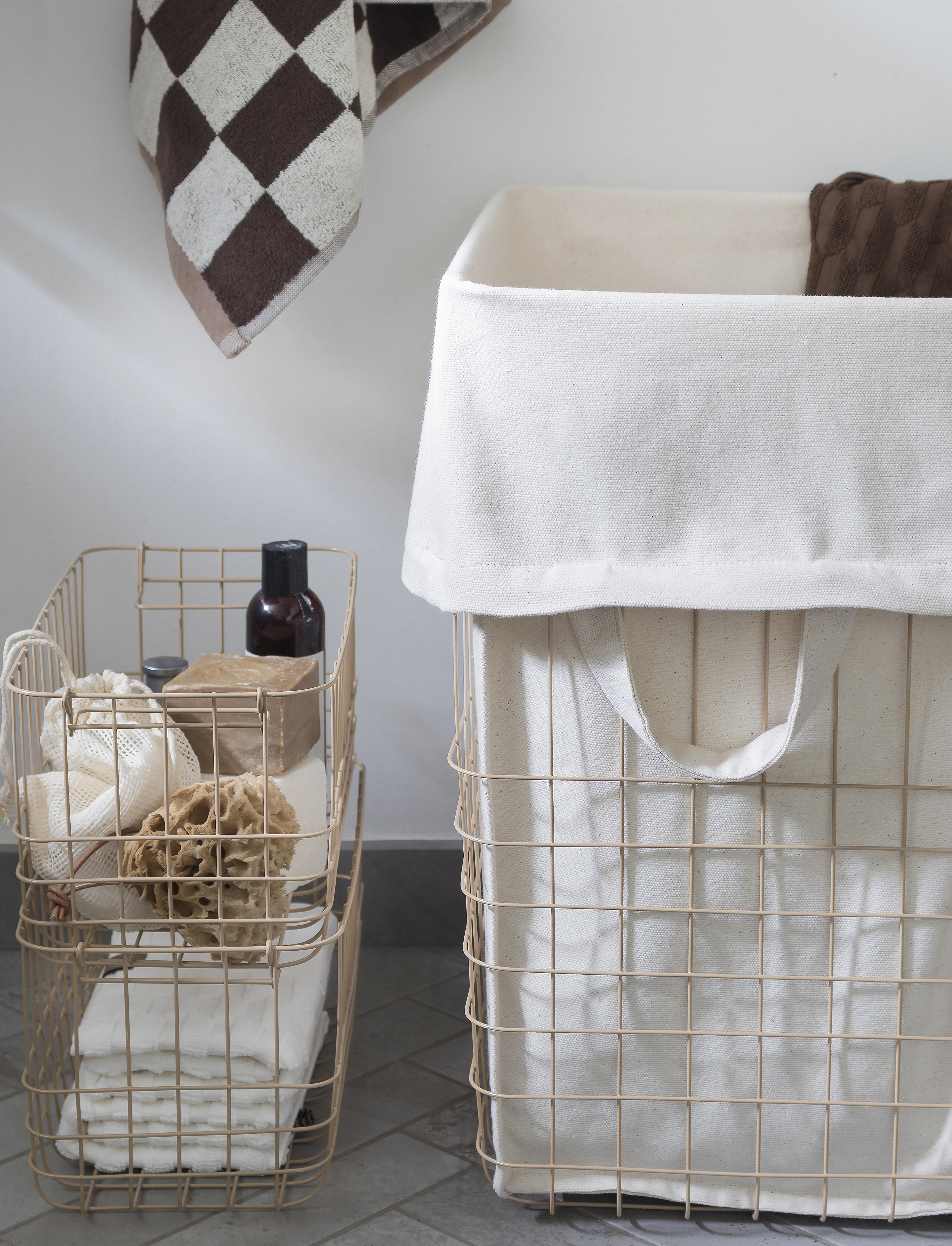Mette Ditmer Store-It Basket With Canvas Bag, W32X L40X H50 cm, Storage, Creme - Laundry Baskets, Homeware