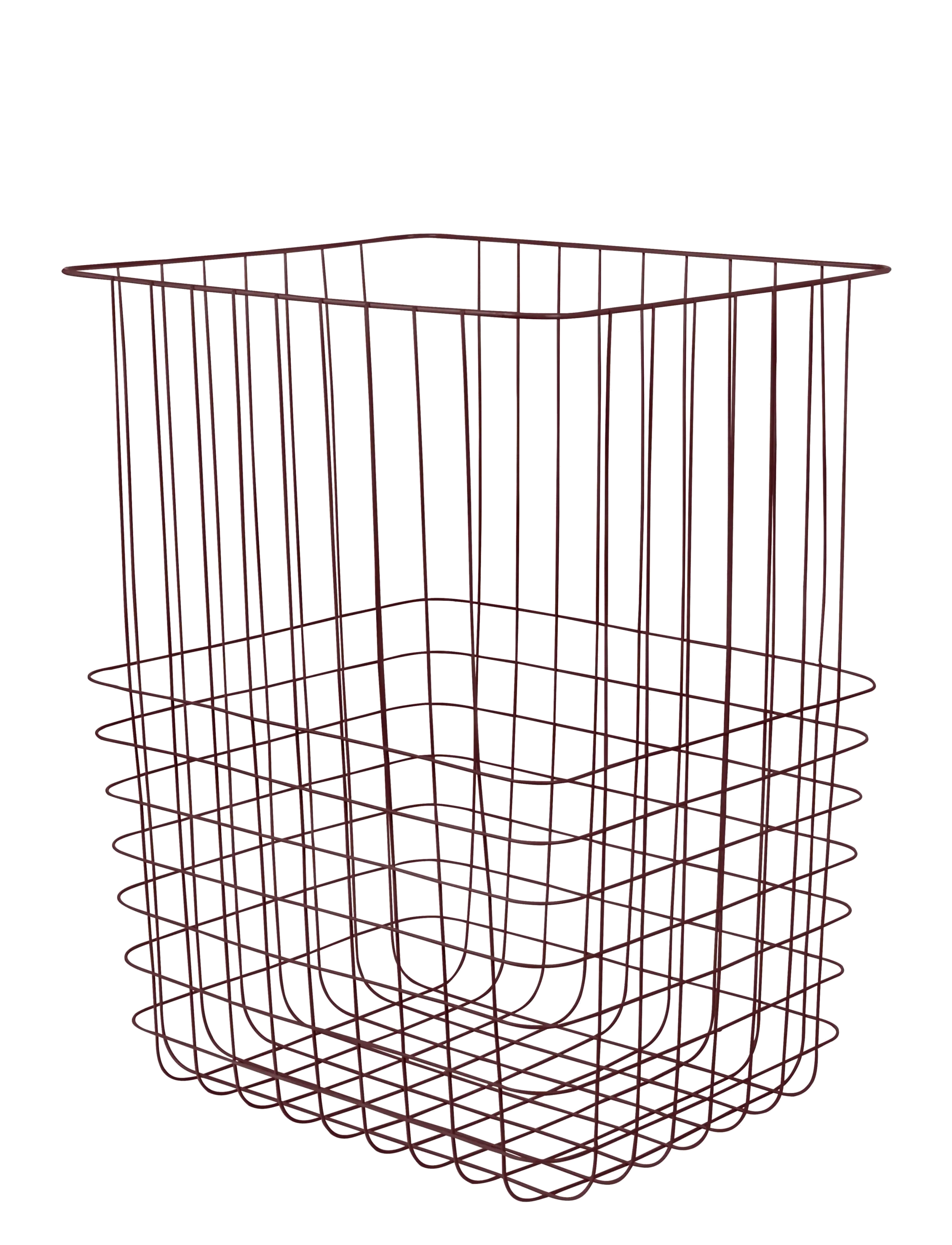 Mette Ditmer - STORE-IT basket with canvas bag, large - storage baskets - wine - 2