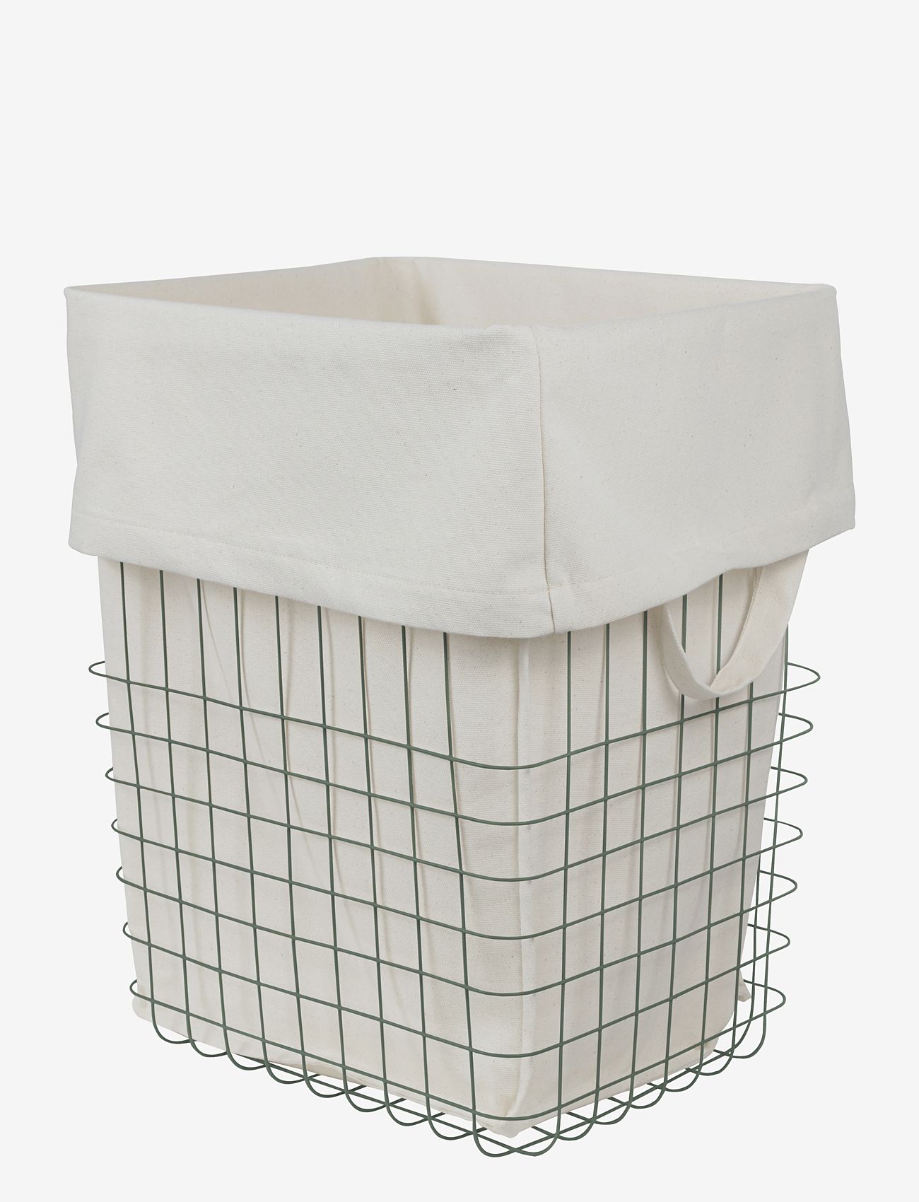 Mette Ditmer - STORE-IT basket with canvas bag - opbevaringskurve - thyme green - 1