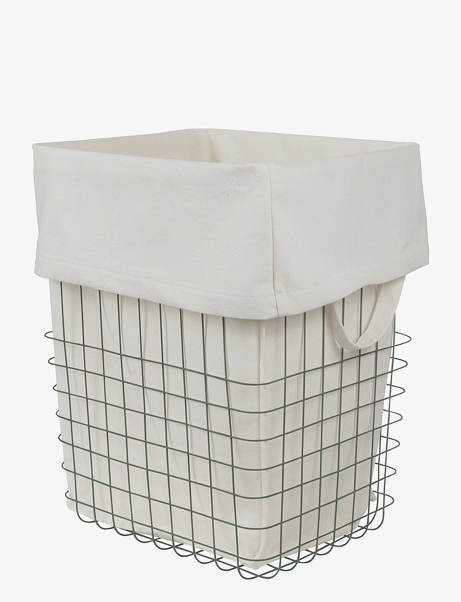 Mette Ditmer - STORE-IT basket with canvas bag - aufbewahrungskörbe - thyme green - 1