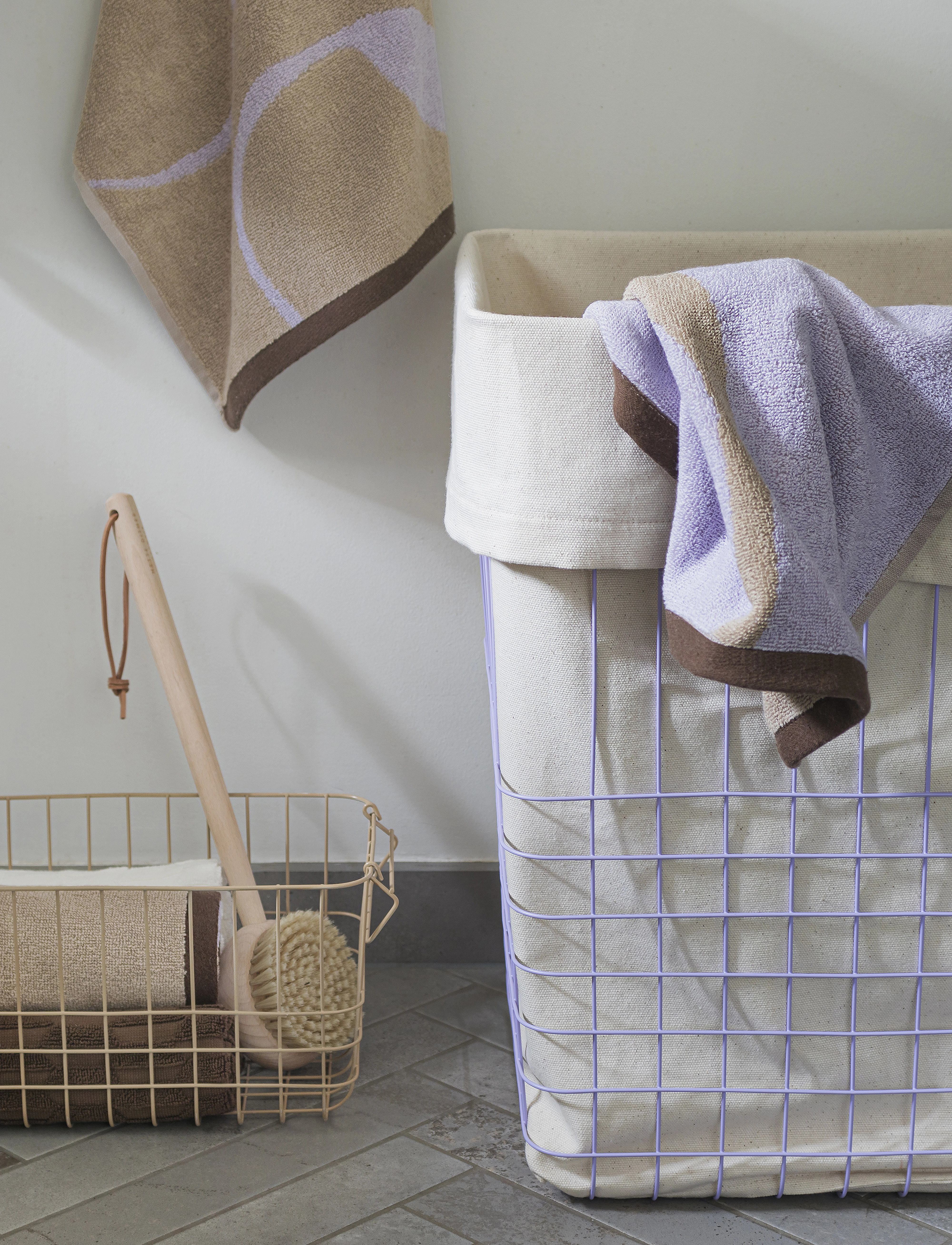 Mette Ditmer Store-It Basket With Canvas Bag, W32X L40X H50 cm, Storage, Lila - Laundry Baskets, Homeware