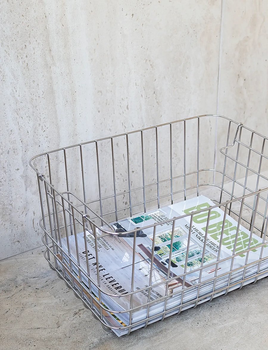 Mette Ditmer - STORE-IT basket, medium - aufbewahrungskörbe - chrome - 0