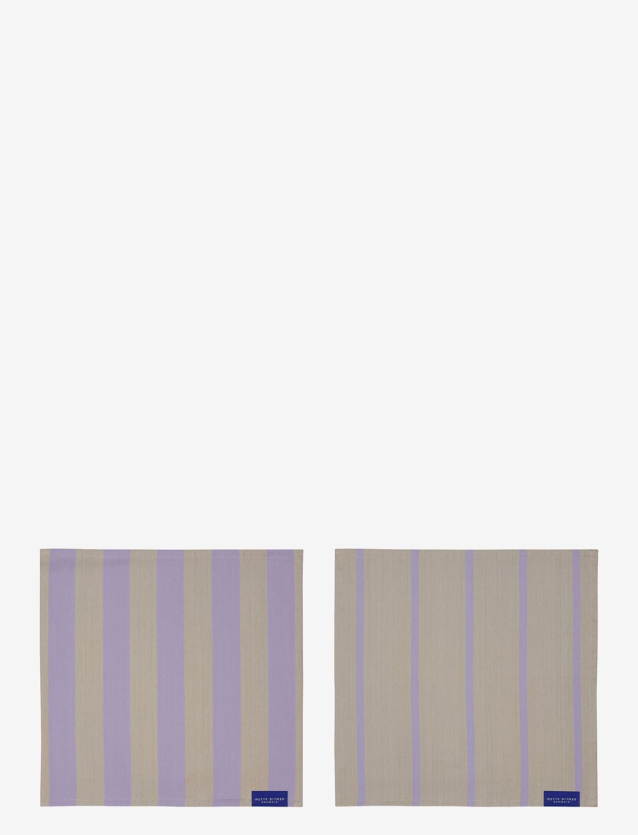 Mette Ditmer - STRIPES dish cloth, 2-pack - linased ja puuvillased salvrätikud - sand - 1