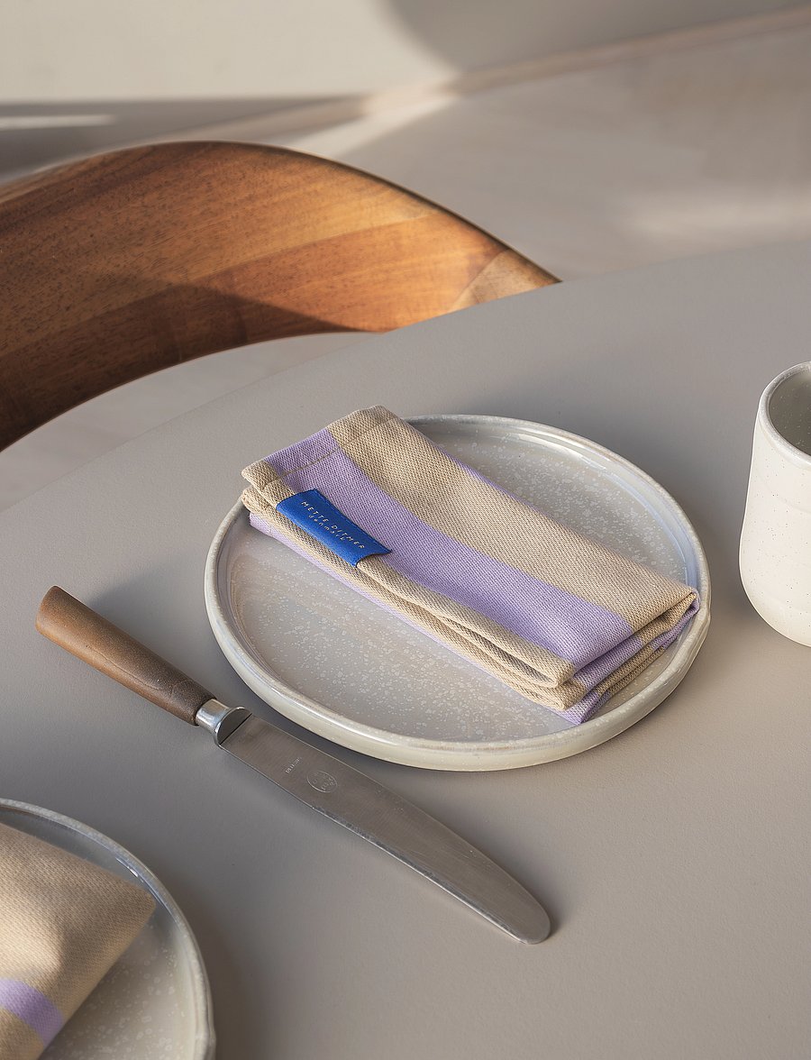 Mette Ditmer - STRIPES dish cloth, 2-pack - stoffservietten - sand - 3