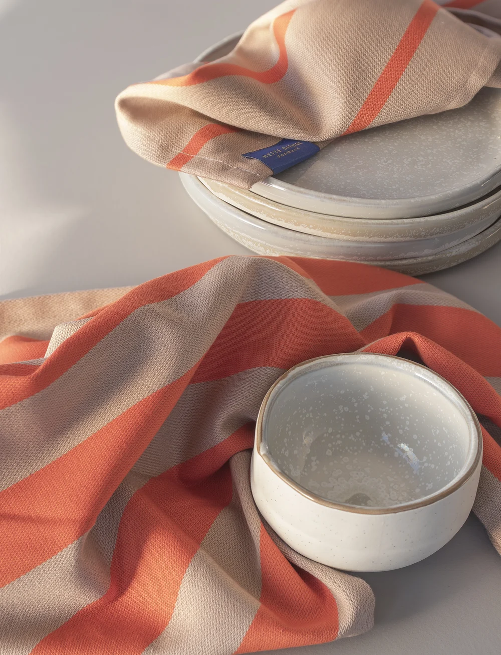 Mette Ditmer - STRIPES tea towel, 2-pack - viskestykker - latte - 1