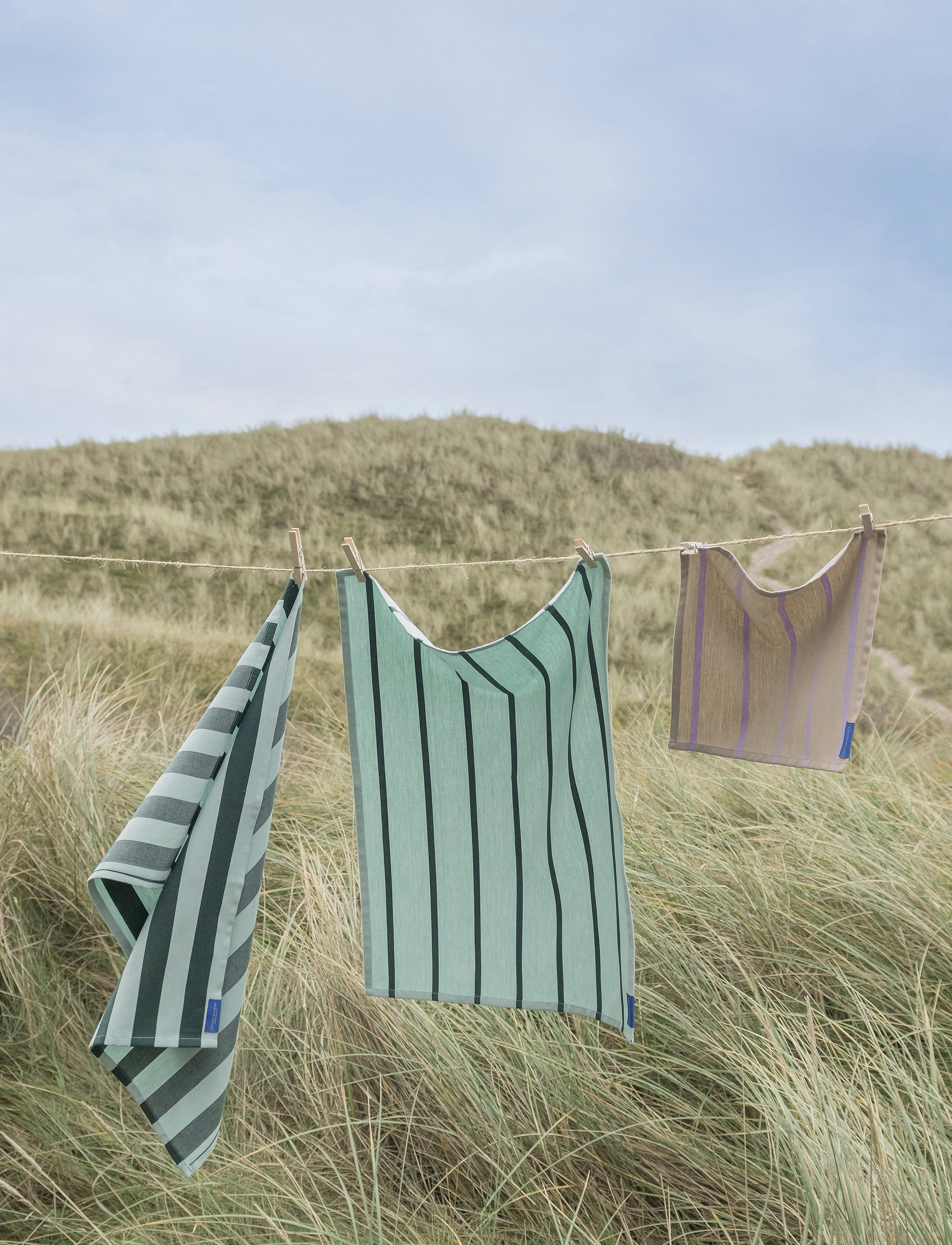 Mette Ditmer - STRIPES tea towel, 2-pack - köögirätikud - mint - 2
